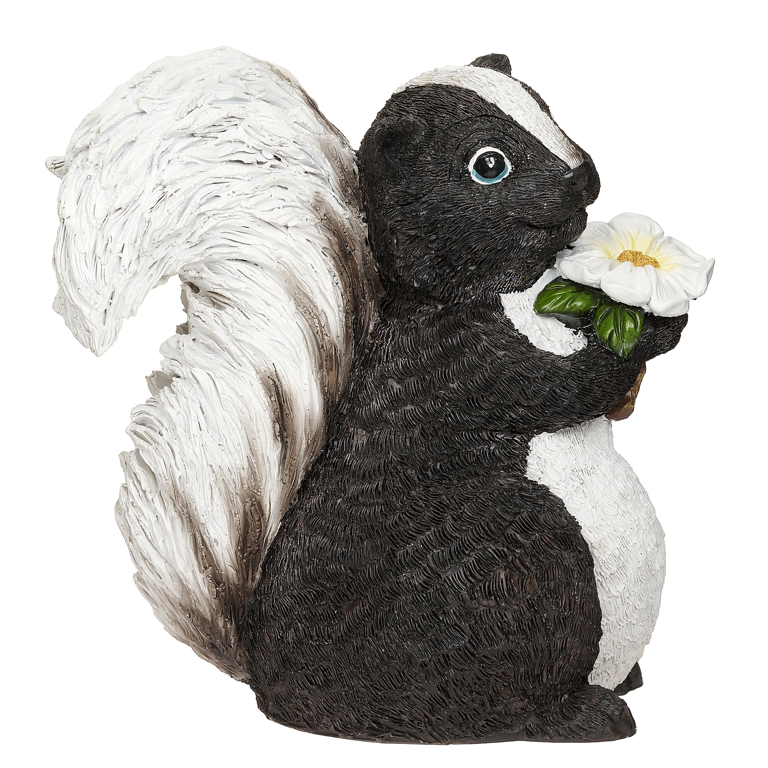 Sweet Skunk with Daisy Garden Statue