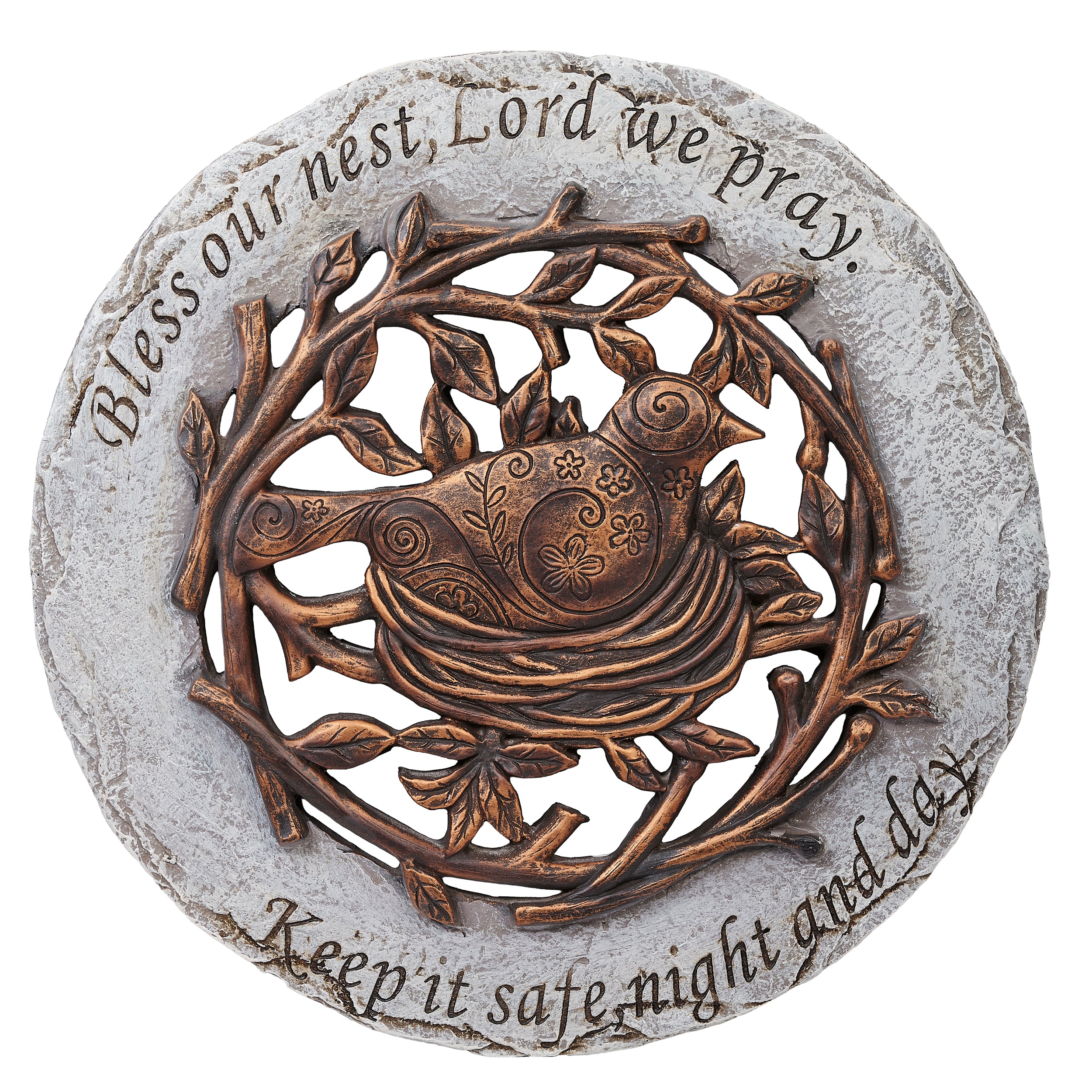 Garden Stepping Stone with Embossed Verse & Bronze Finish