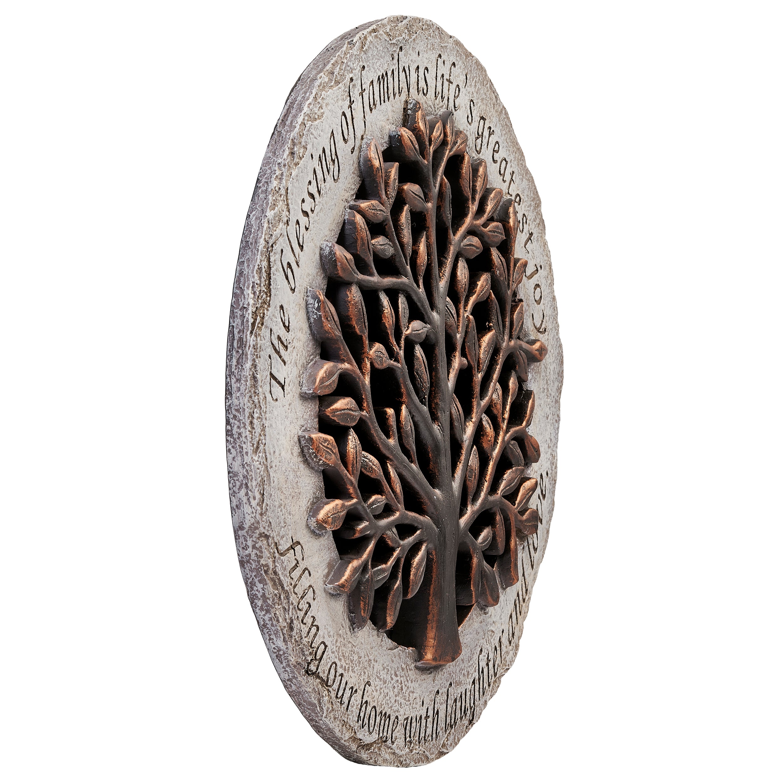 Garden Stepping Stone with Embossed Verse & Bronze Finish