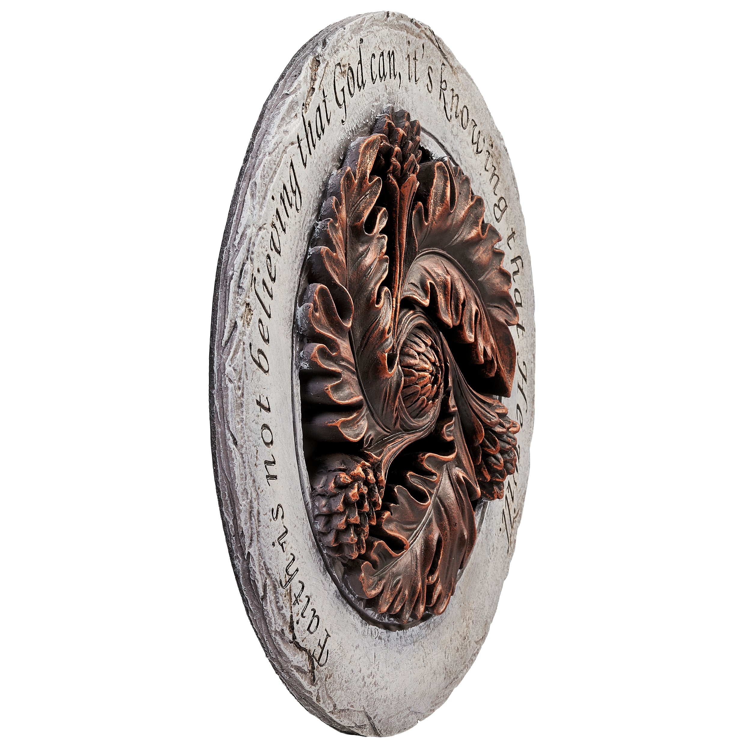 Garden Stepping Stone with Embossed Verse & Bronze Finish