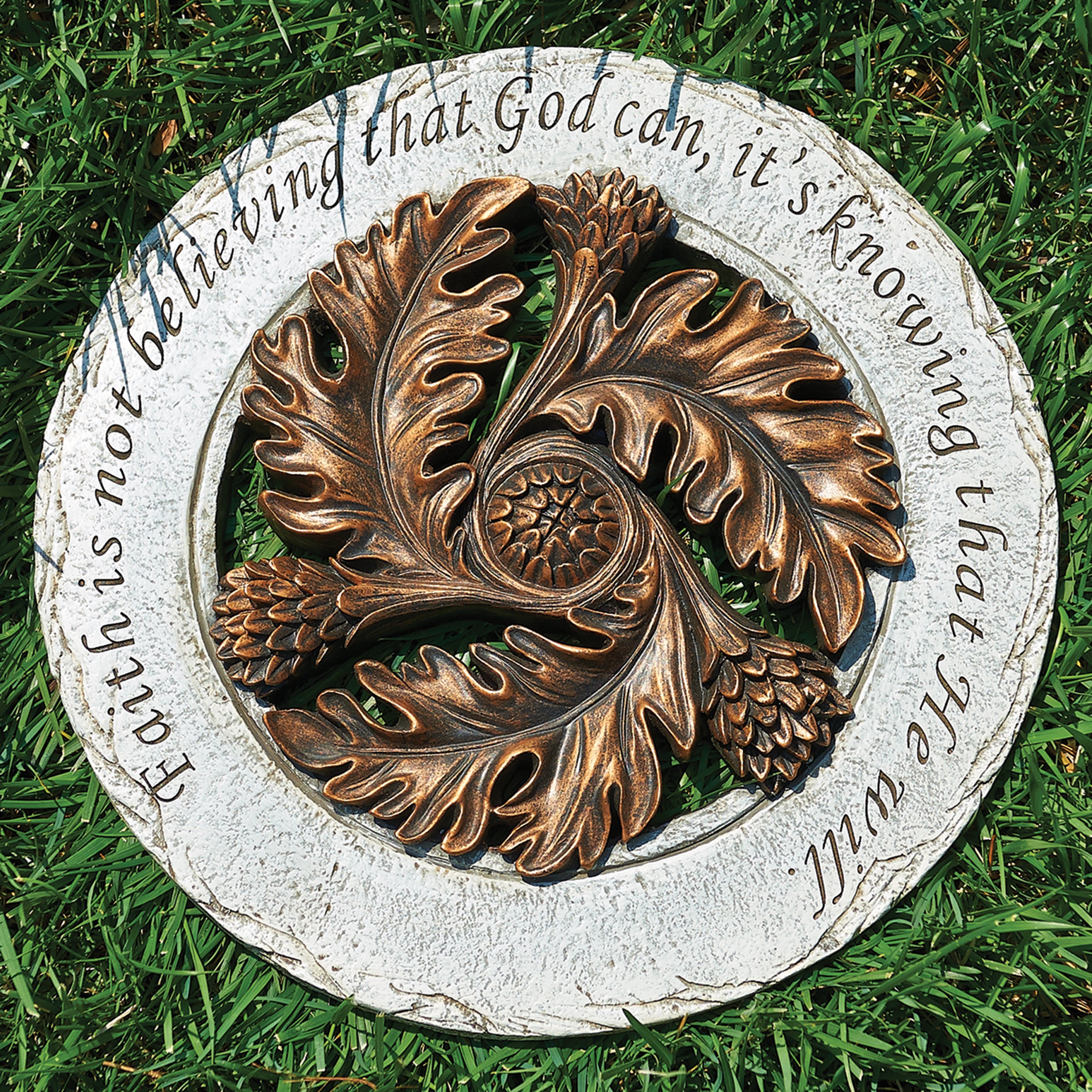 Garden Stepping Stone with Embossed Verse & Bronze Finish