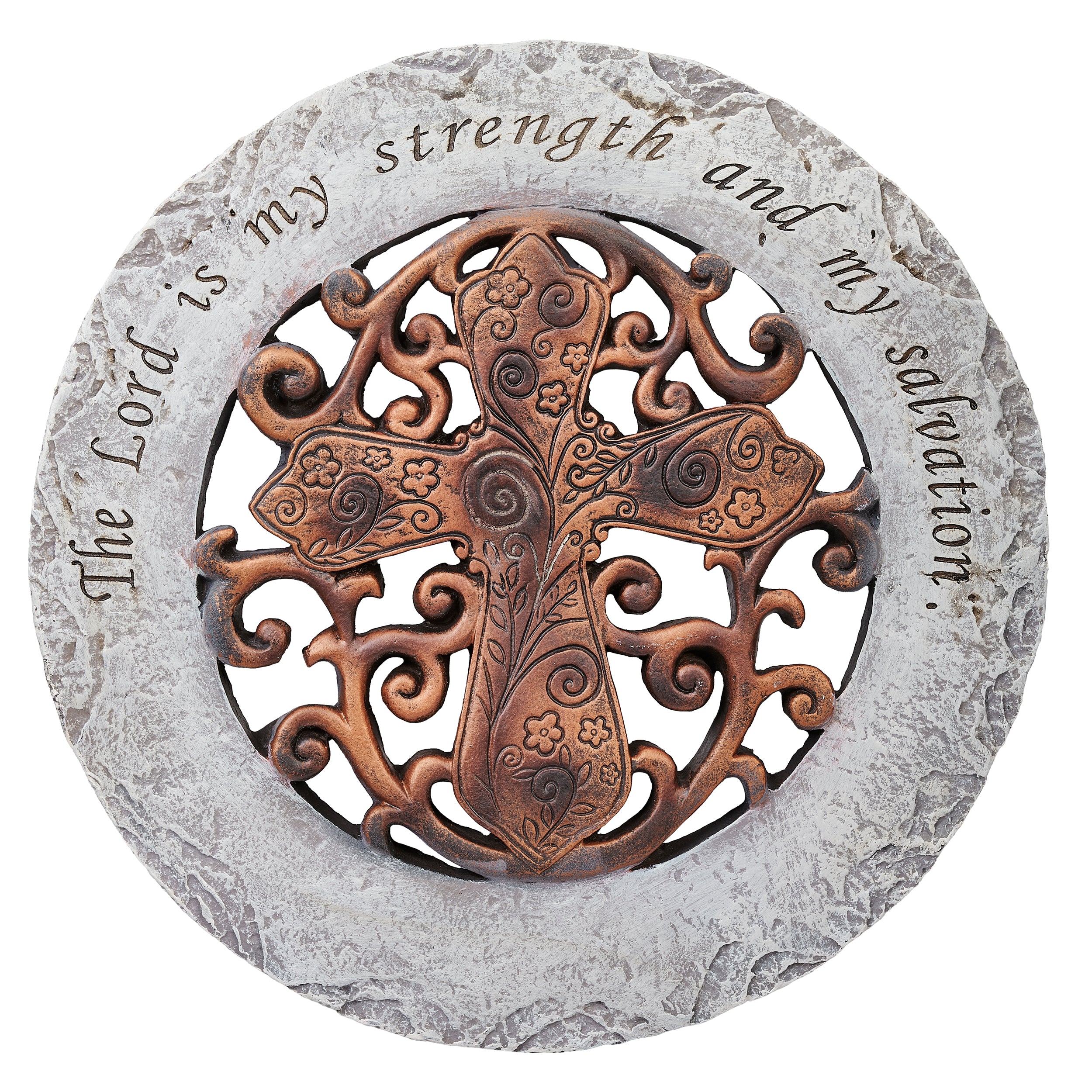 Garden Stepping Stone with Embossed Verse & Bronze Finish