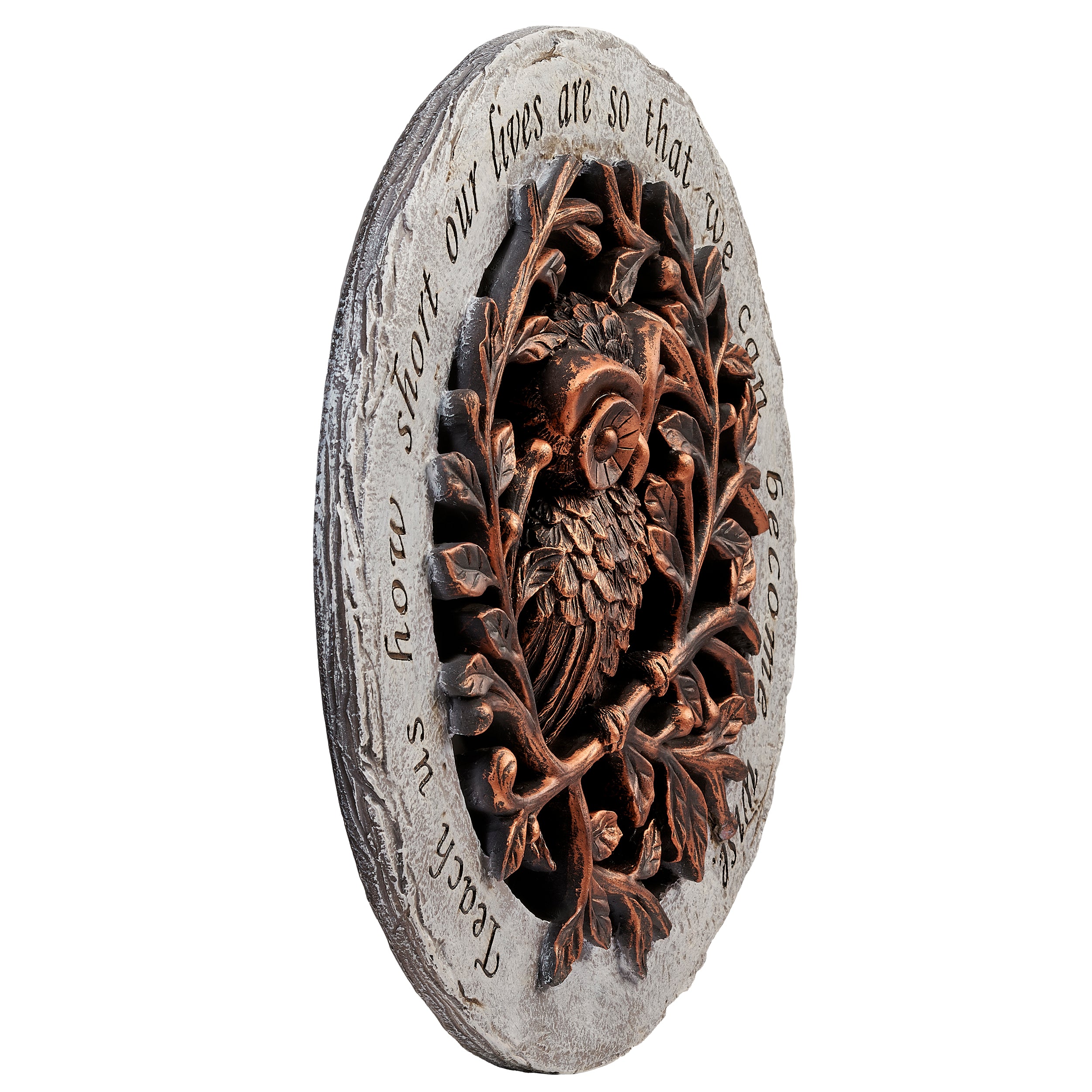 Garden Stepping Stone with Embossed Verse & Bronze Finish
