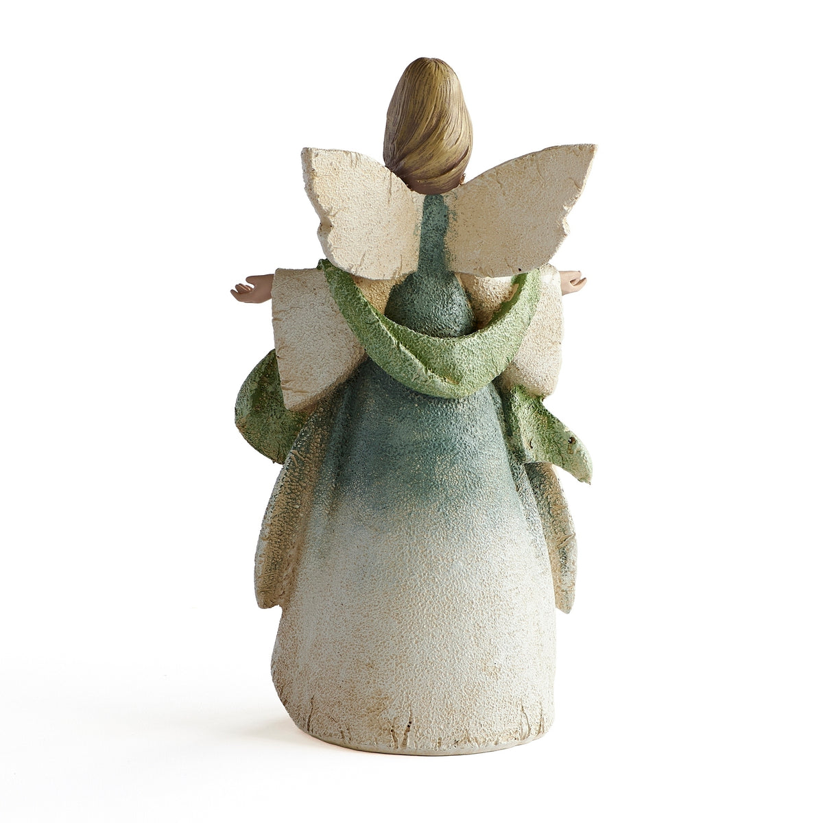 Back view of Karen Hahn Lord's Prayer Angel showing sculpted wings and flowing gown