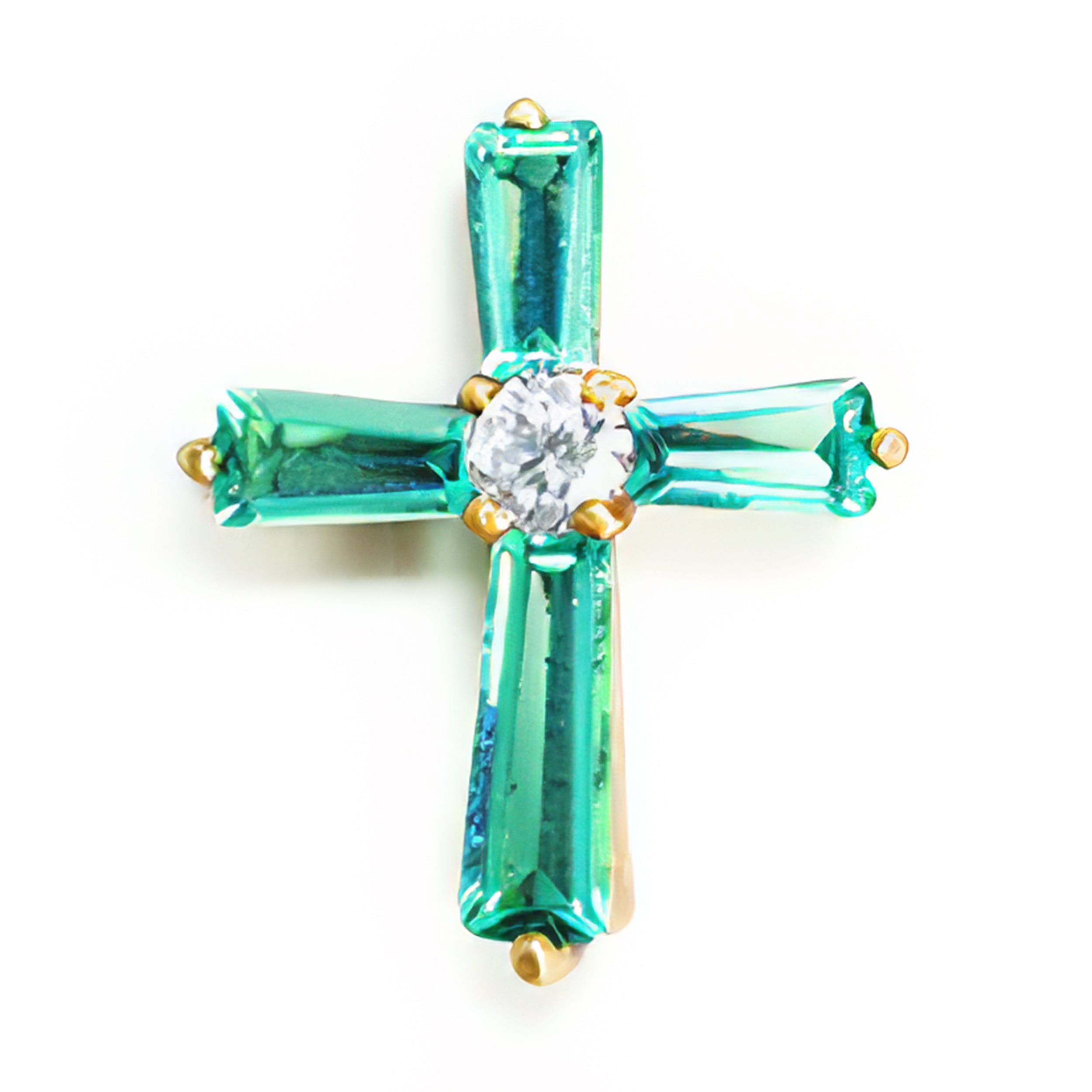 Birthstone Crystal Cross Pin