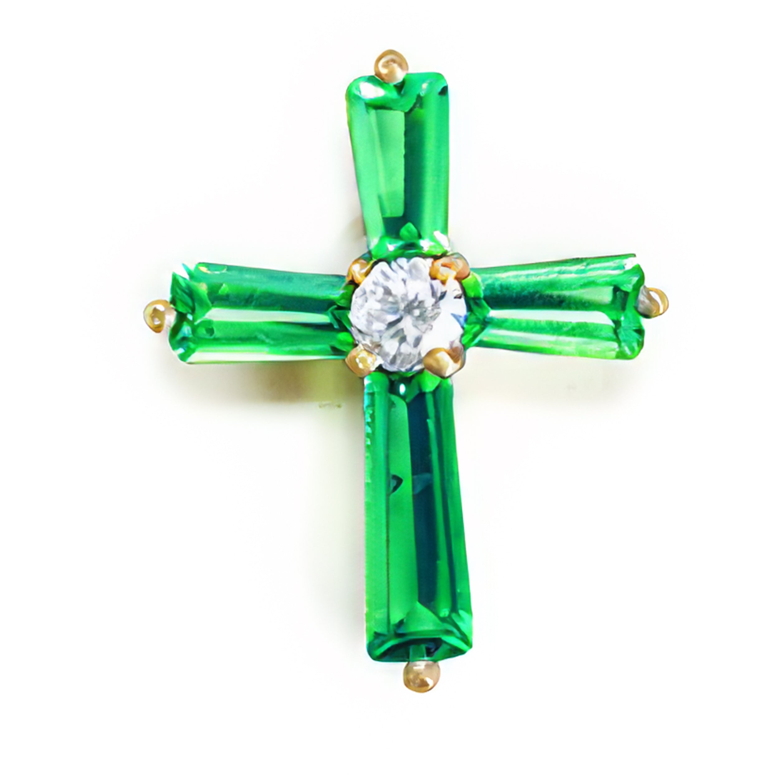 Birthstone Crystal Cross Pin