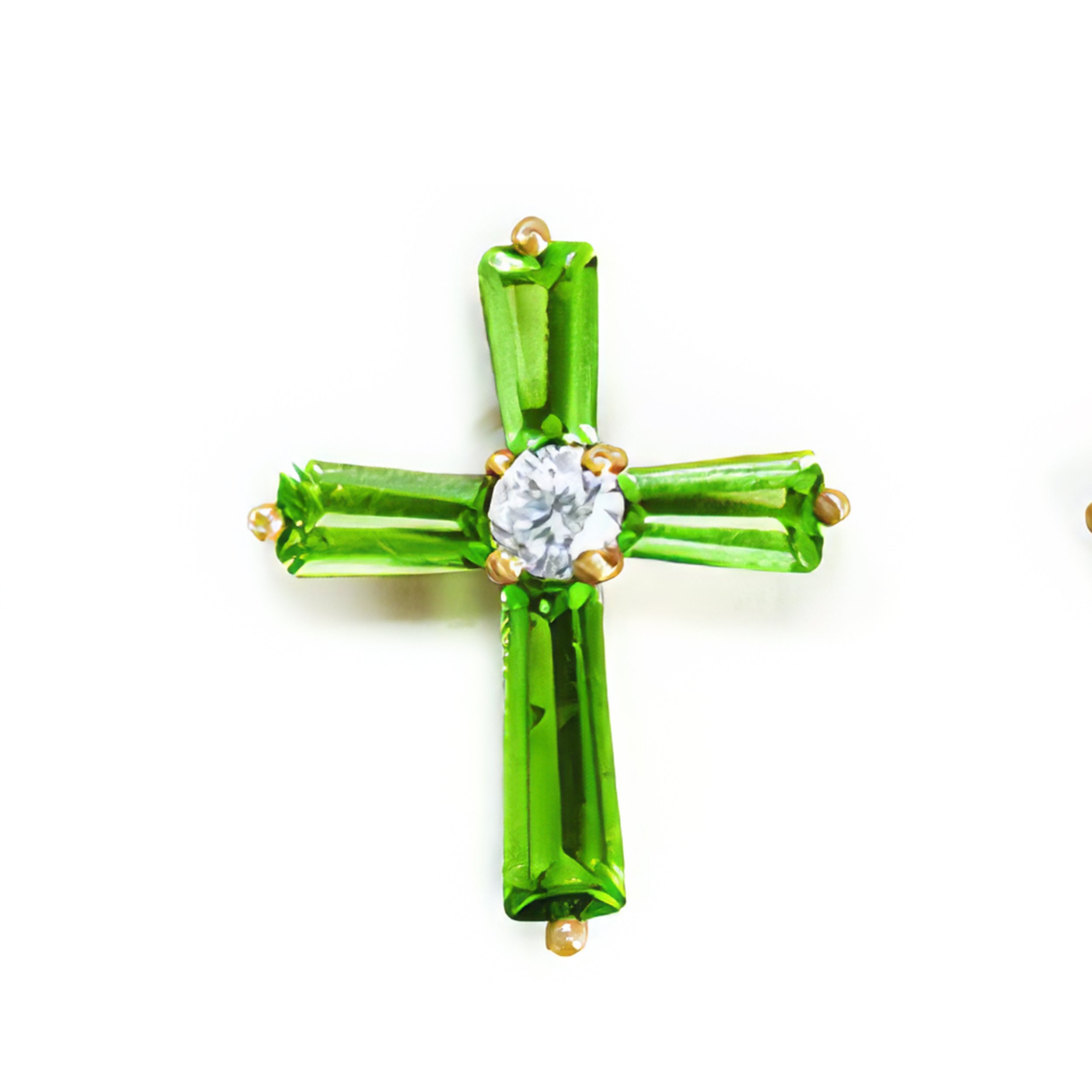 Birthstone Crystal Cross Pin