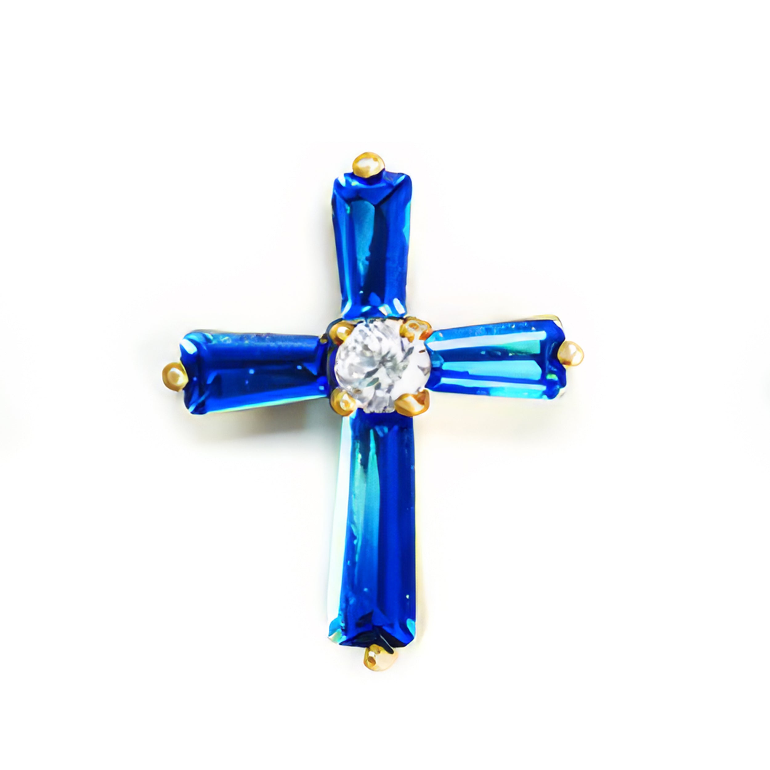 Birthstone Crystal Cross Pin