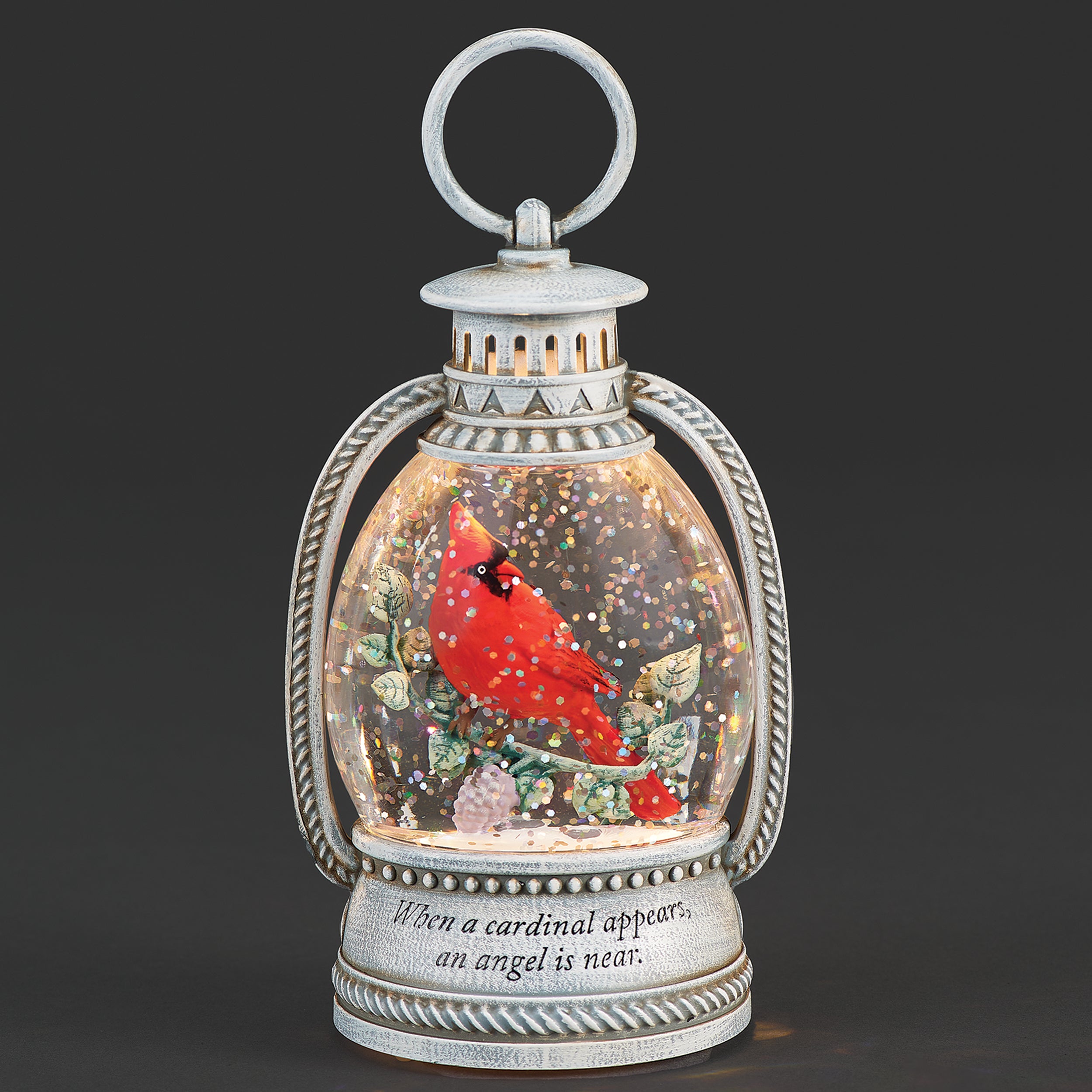 Lighted Cardinal Memorial Shimmer Lantern