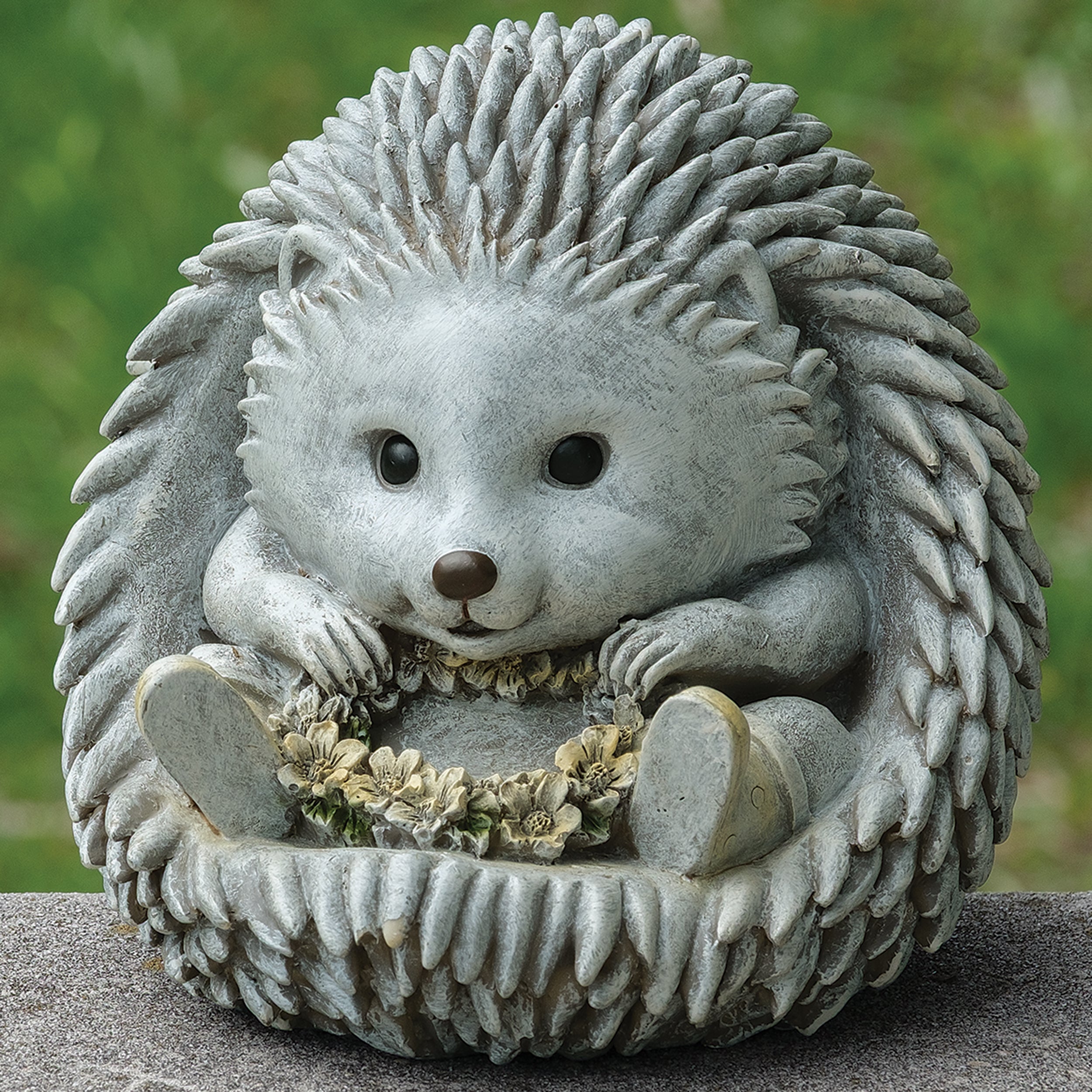 Pudgy Pals Hedgehog in Rain Boots Garden Statue