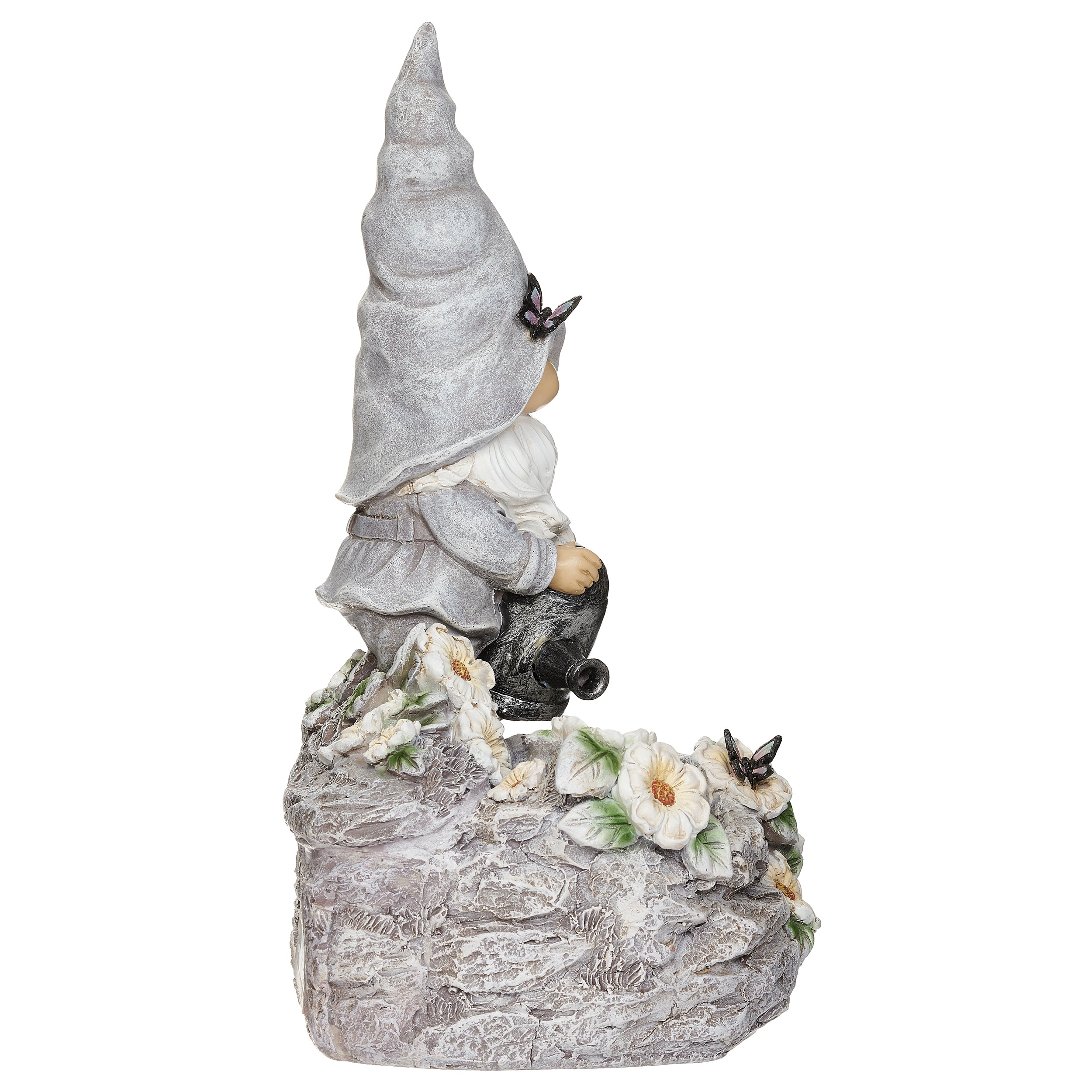 Gnome with Watering Can & Flowers Fountain