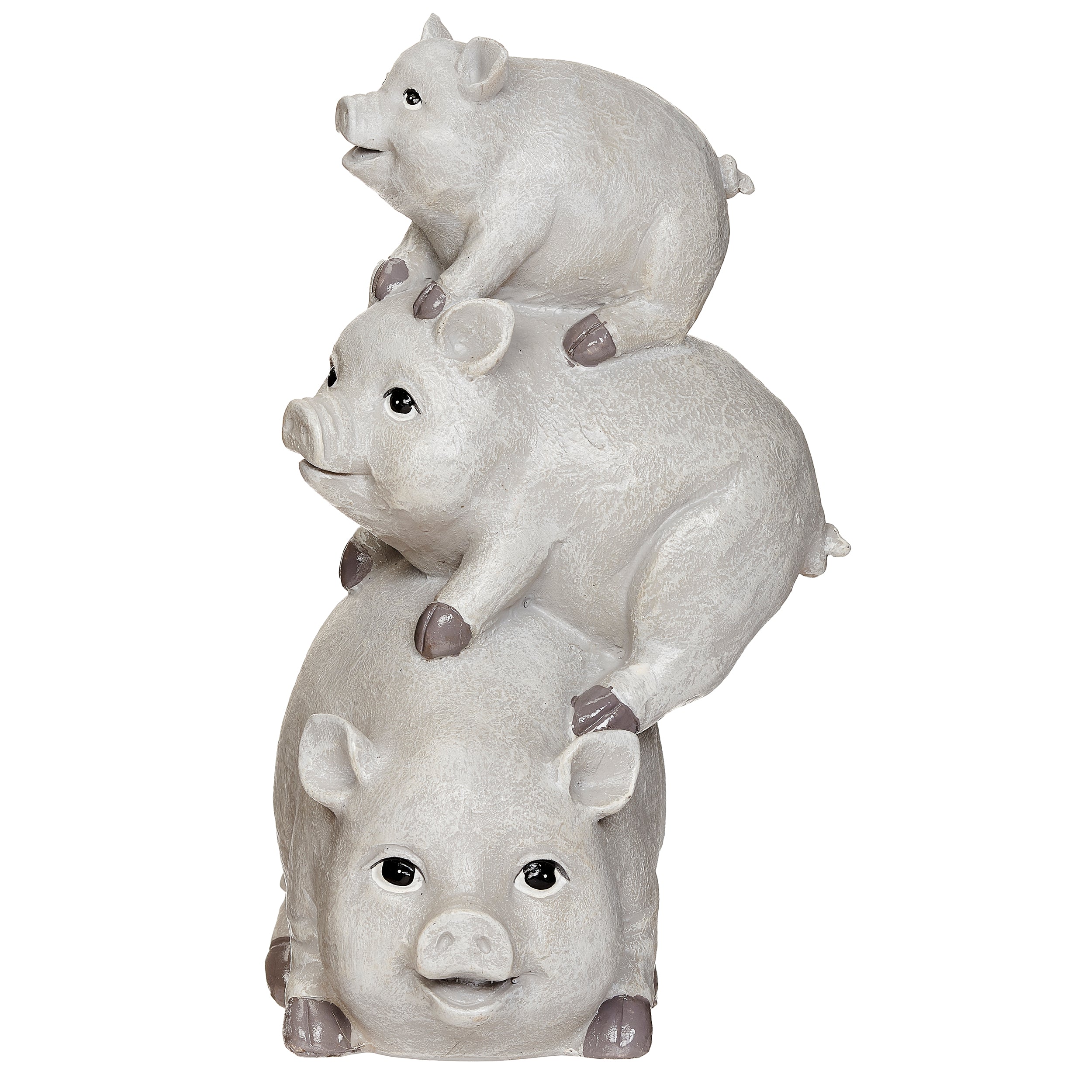 Pudgy Pals Stacked Pig Family Garden Statue
