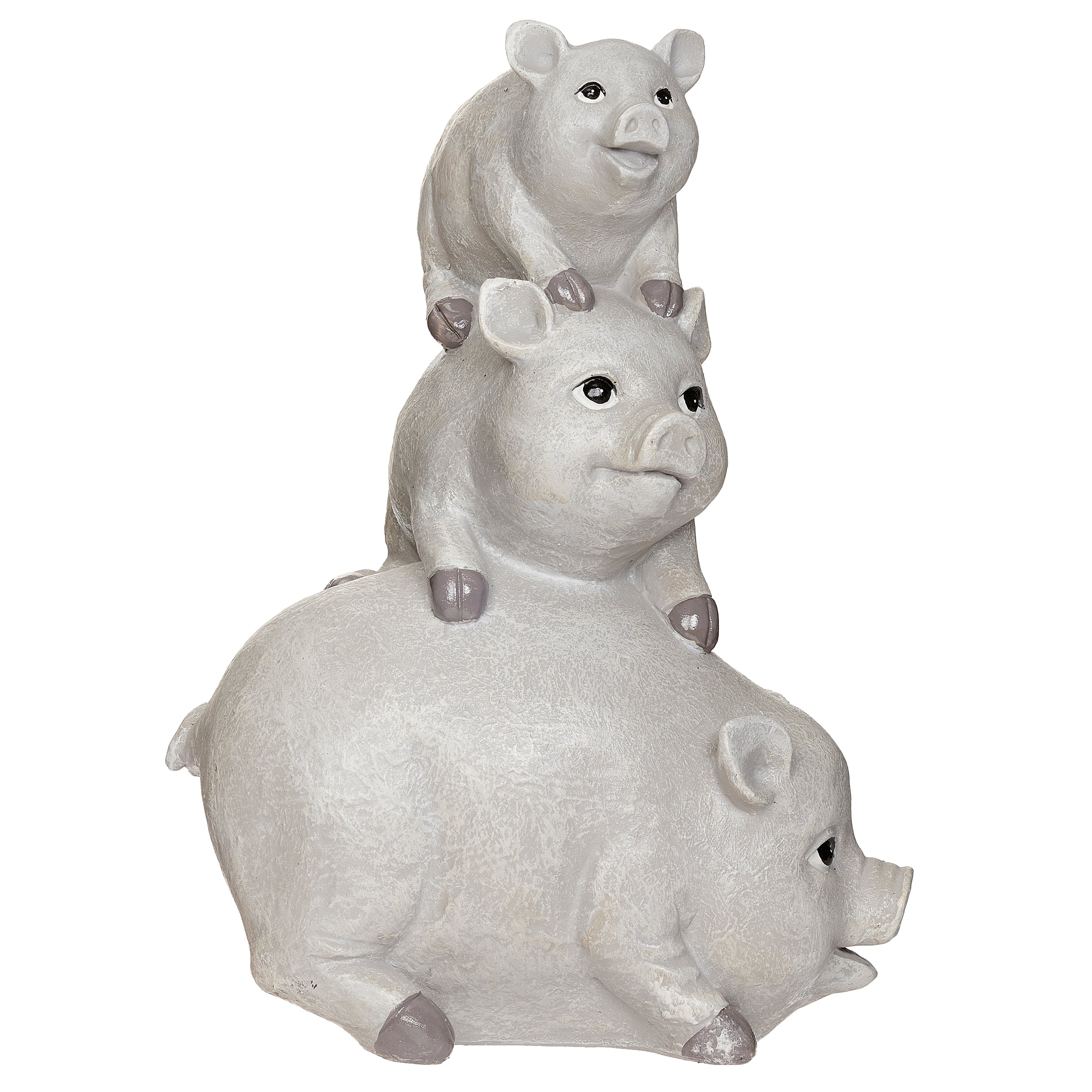 Pudgy Pals Stacked Pig Family Garden Statue