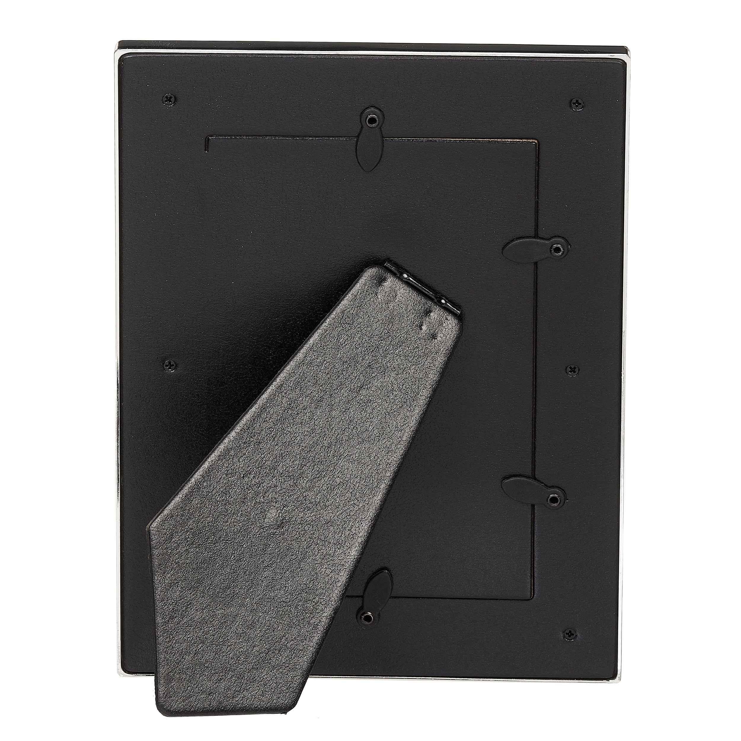 Black backside of photo frame on white background
