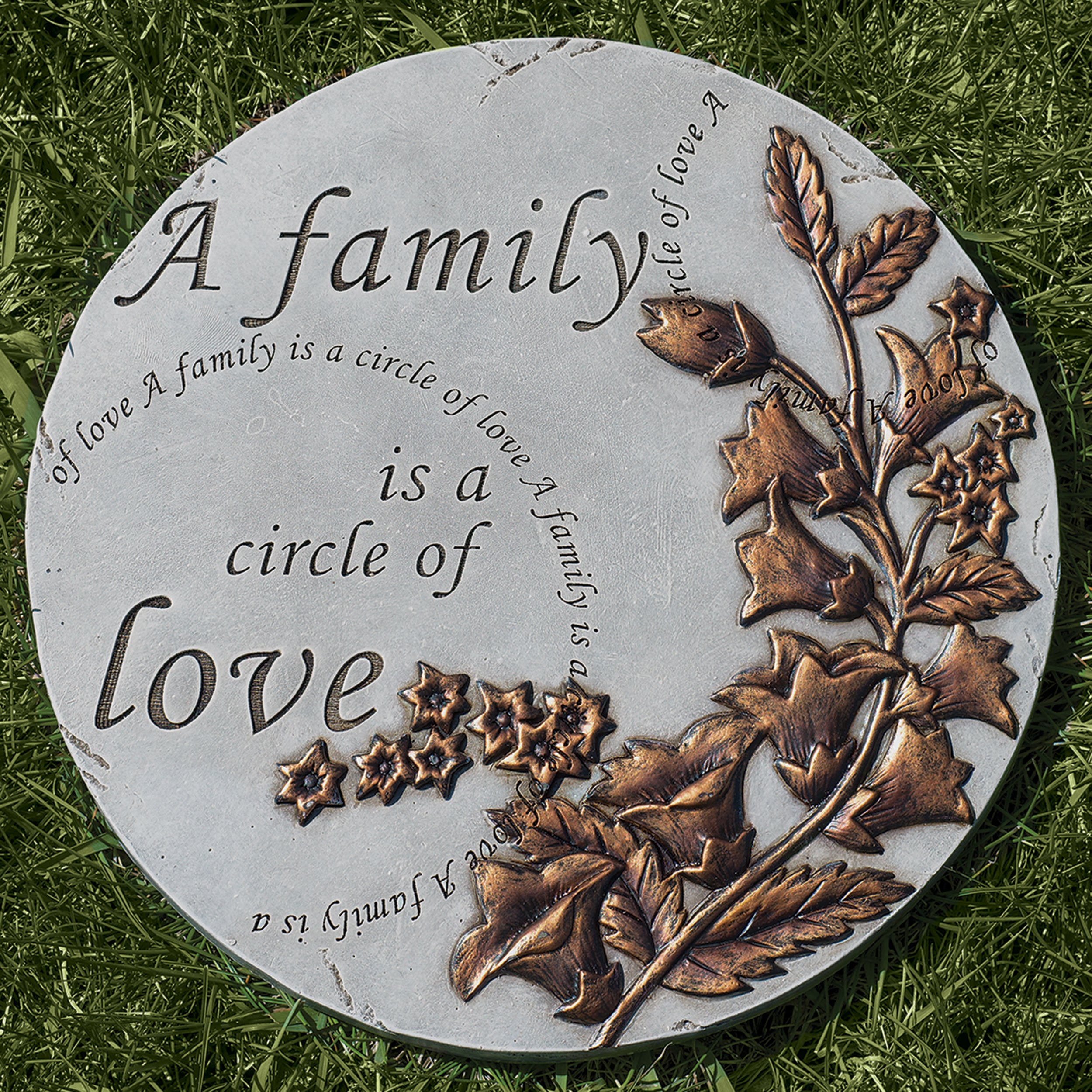 Circle of Love Sentiment Bronze Finish Garden Stepping Stones