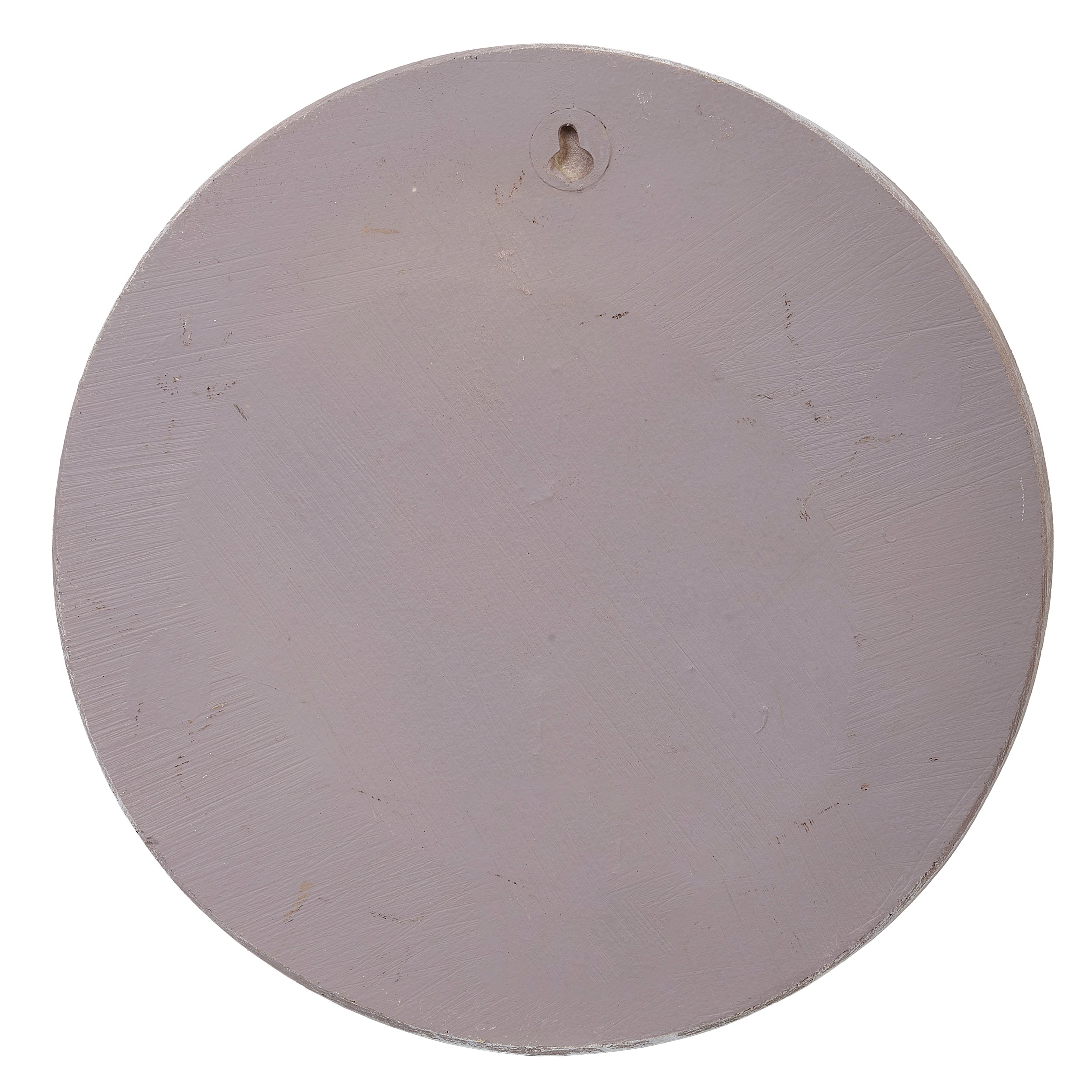 Round gray disc with a small hole on a white background