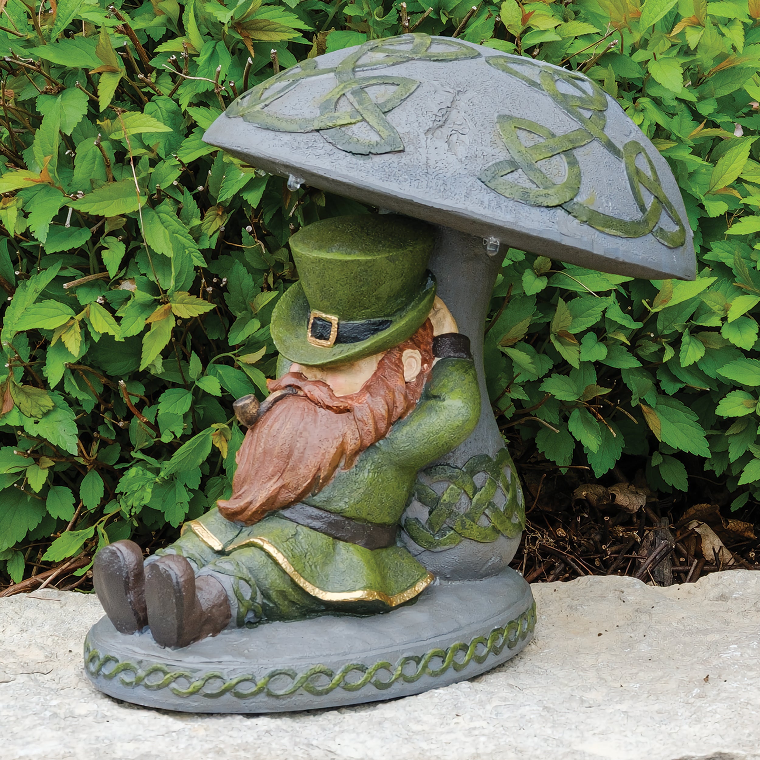 Solar Sleeping Leprechaun Garden Statue