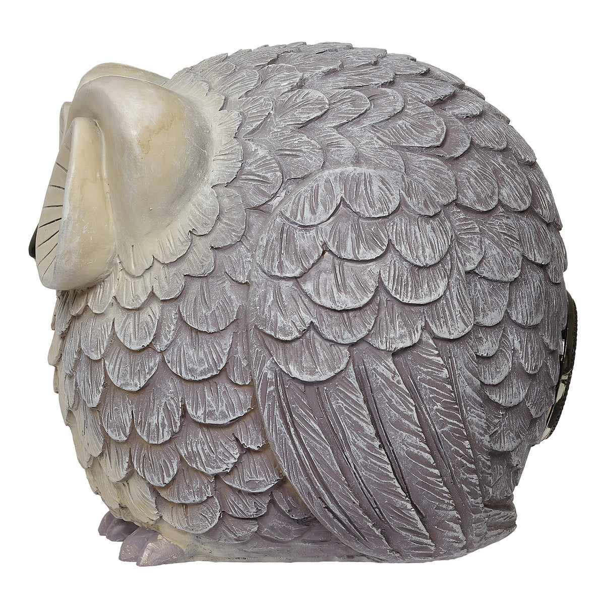 Side view of Pudgy Pals Owl Bluetooth Speaker showing the rounded body and layered feather texture