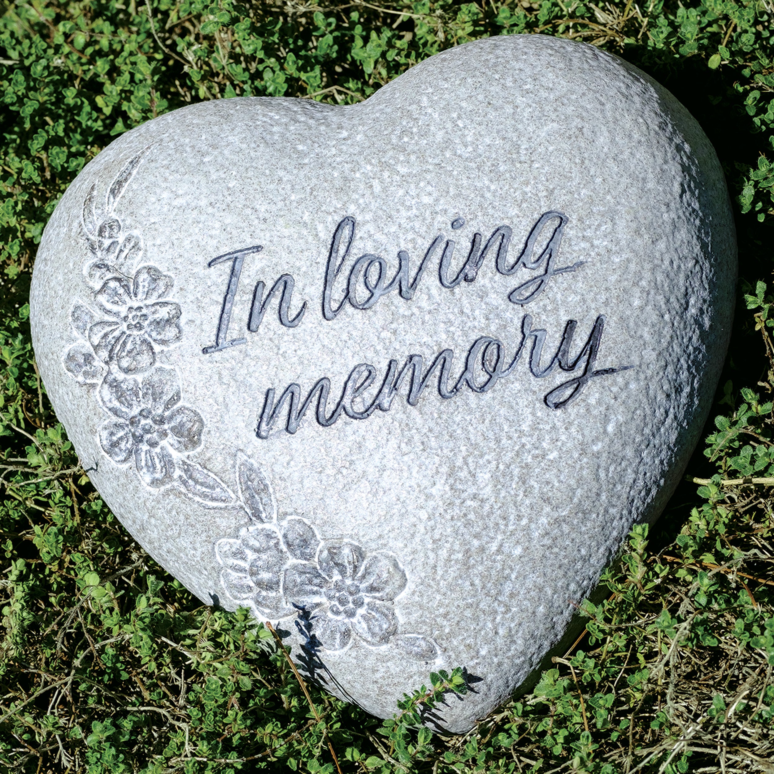 In Loving Memory Heart-Shaped Garden Stone