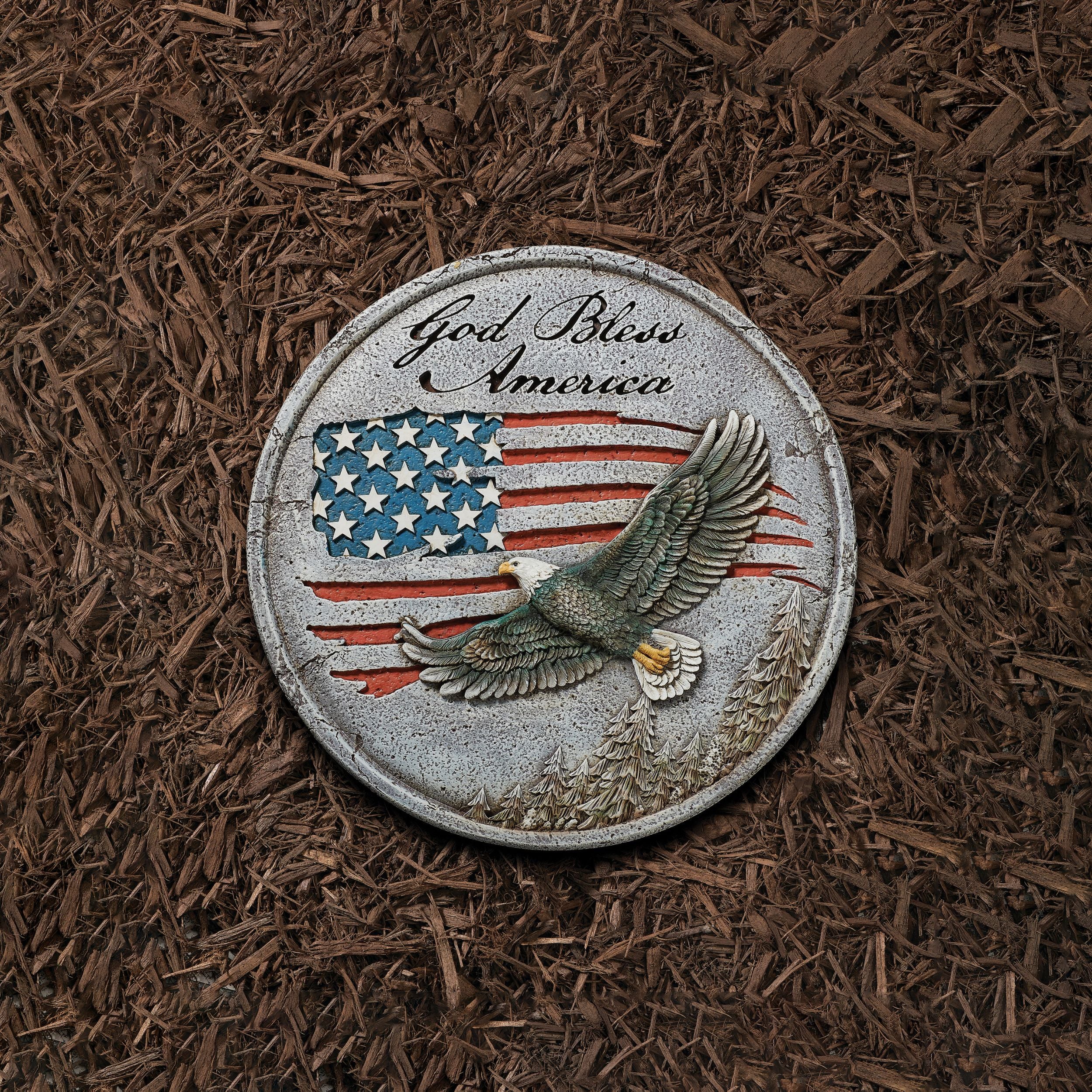 God Bless America Garden Stone