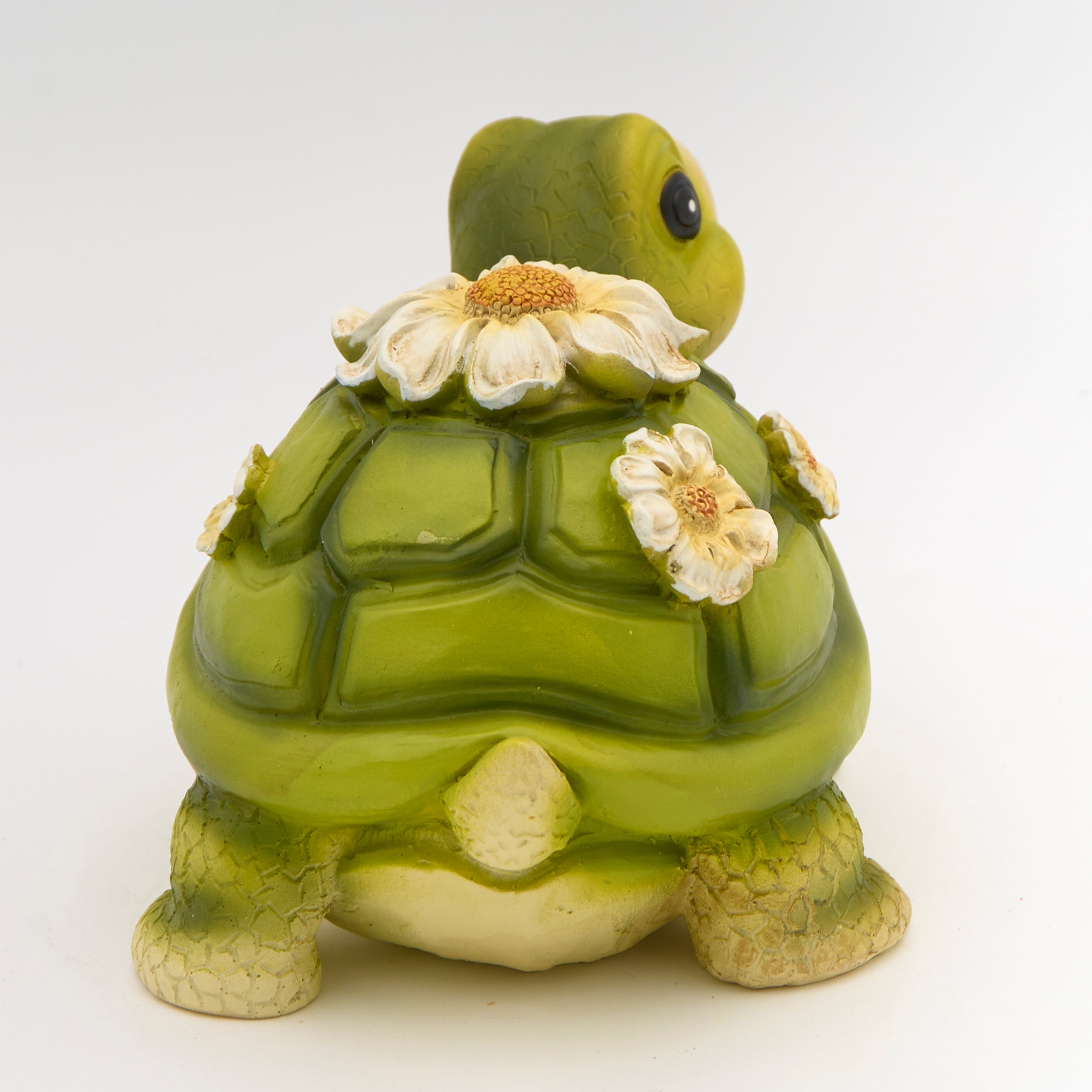 Smiling Turtle with Daisy Garden Statue
