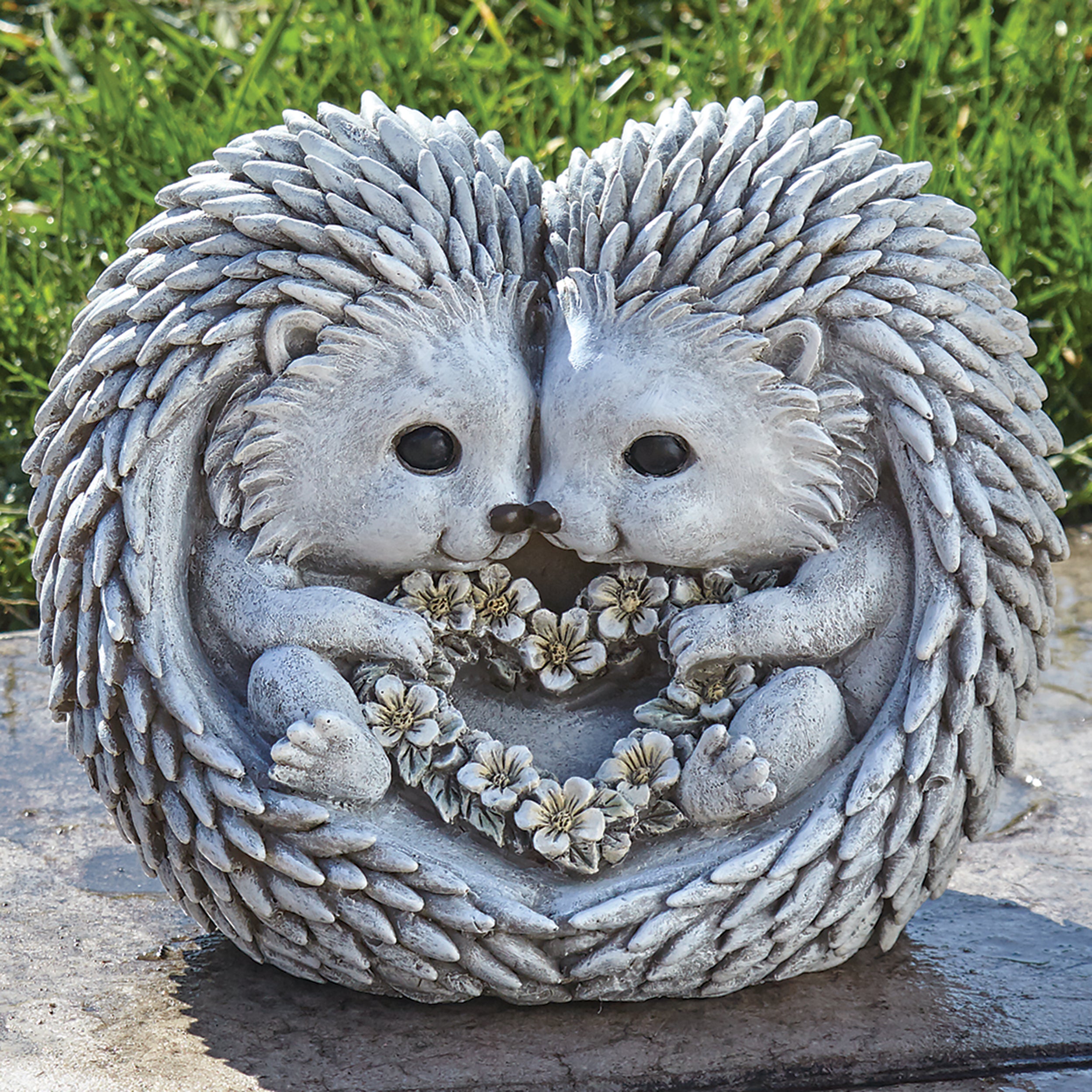 Pudgy Pals Hedgehog Love Garden Statue