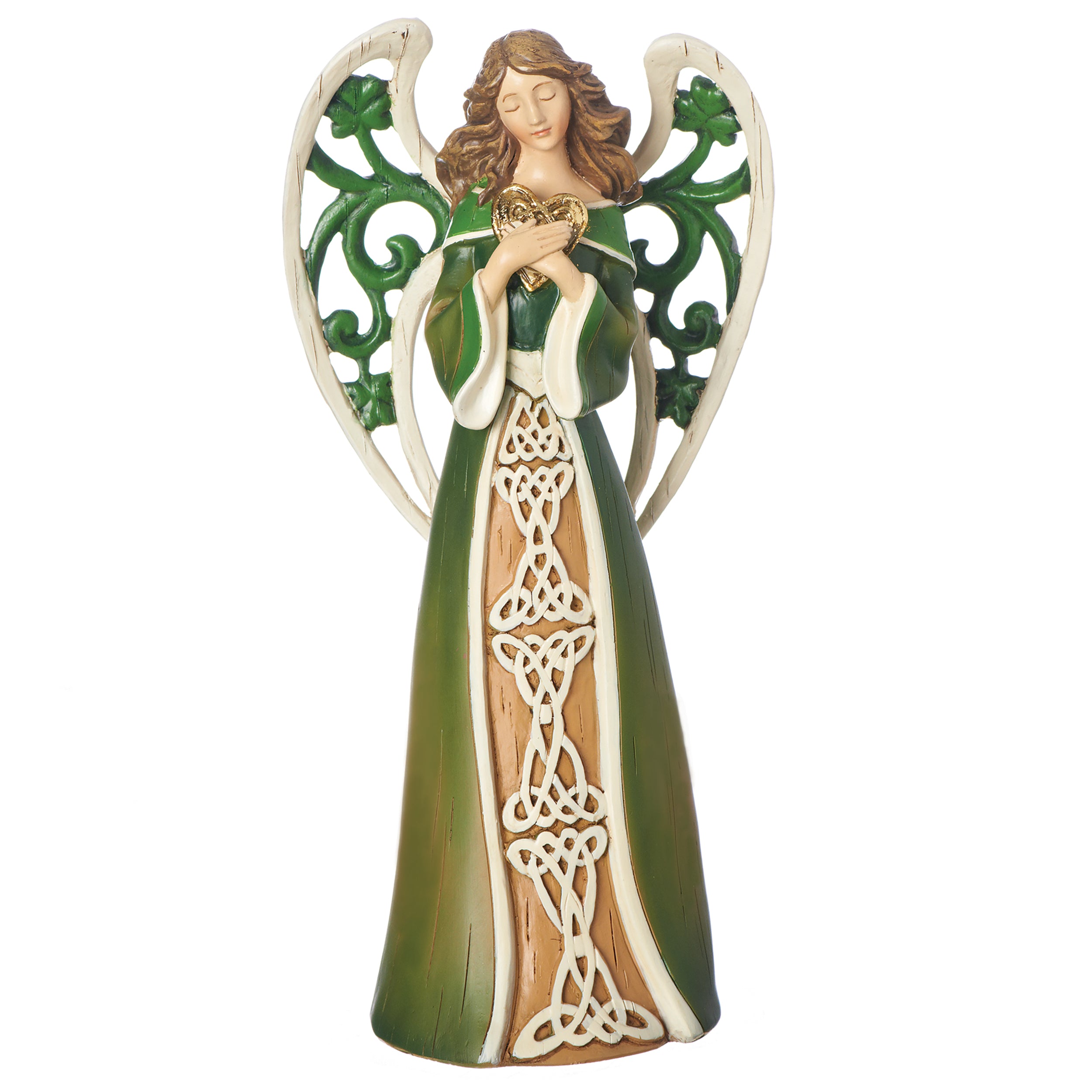 Irish Angel Figure with Celtic Knot Heart