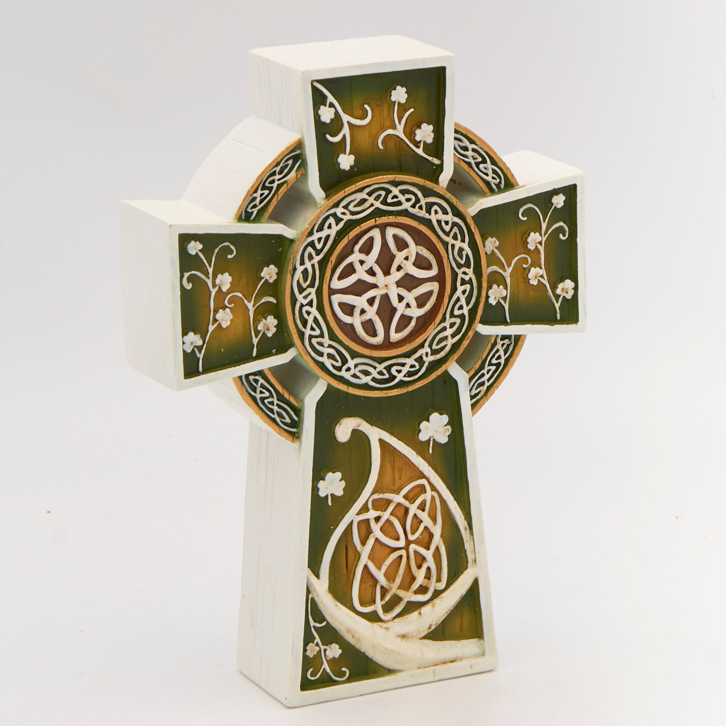 Woodcut-Style Celtic Tabletop Cross