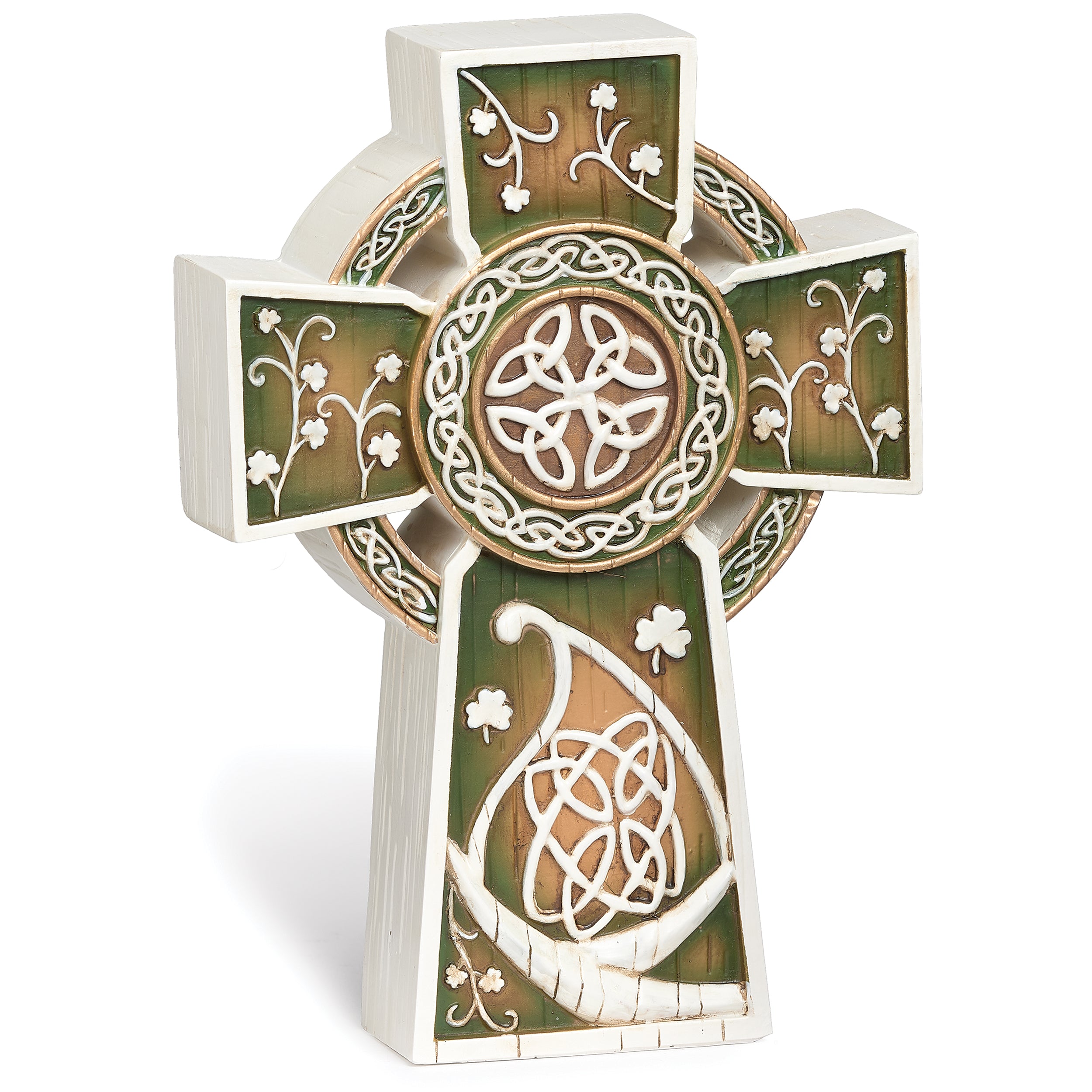 Woodcut-Style Celtic Tabletop Cross
