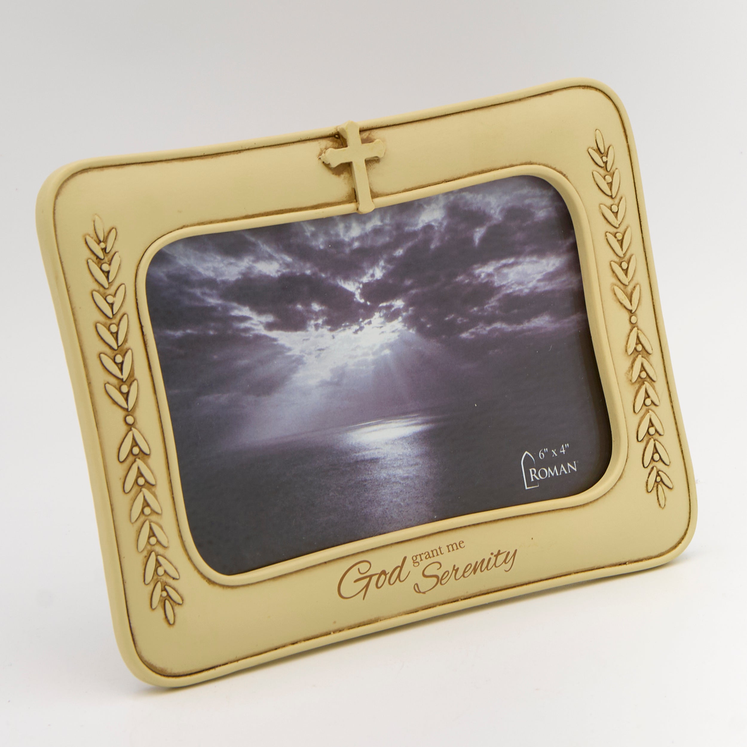 Serenity Prayer Photo Frame with Cross & Heart Accents