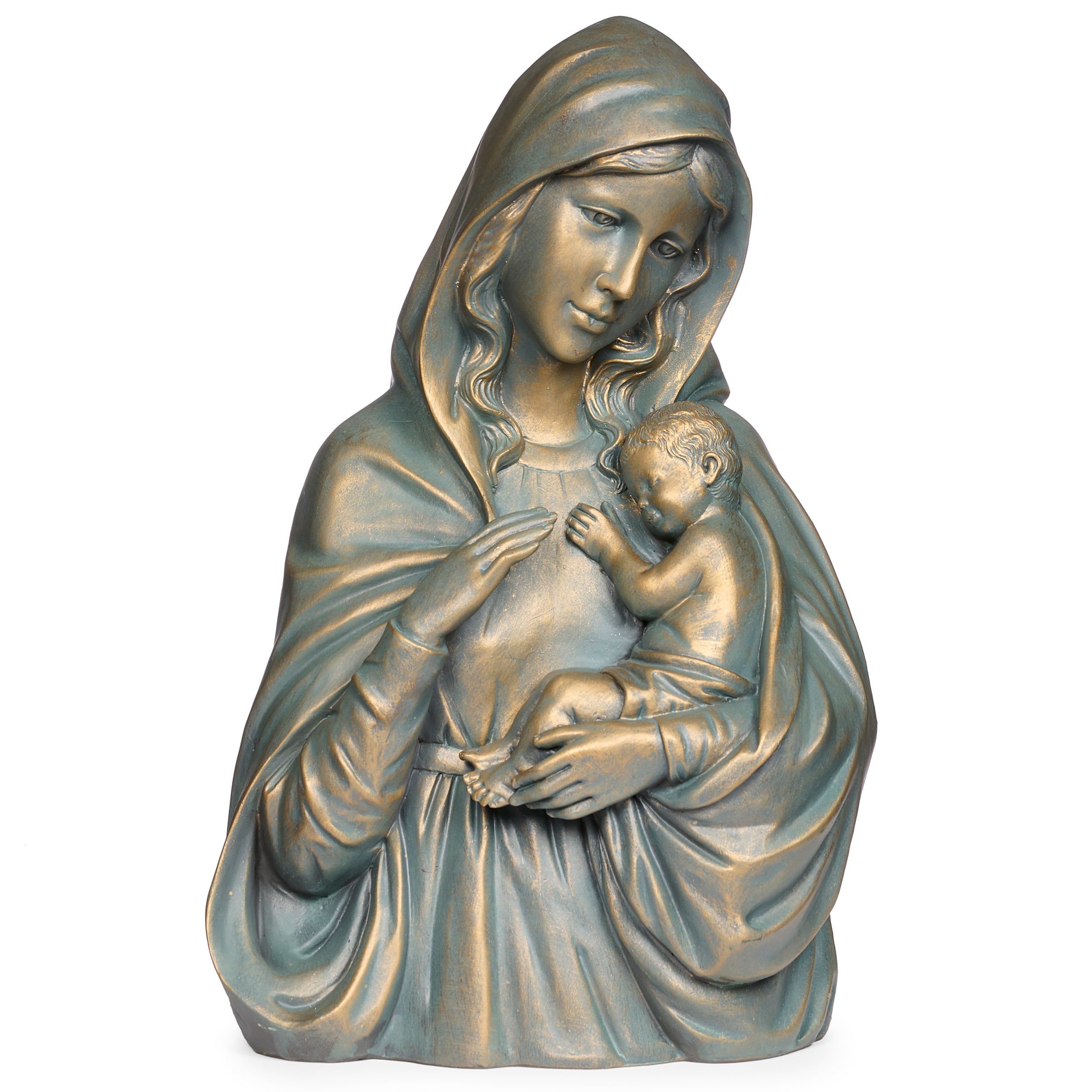 Bronze Madonna & Child Garden Statue