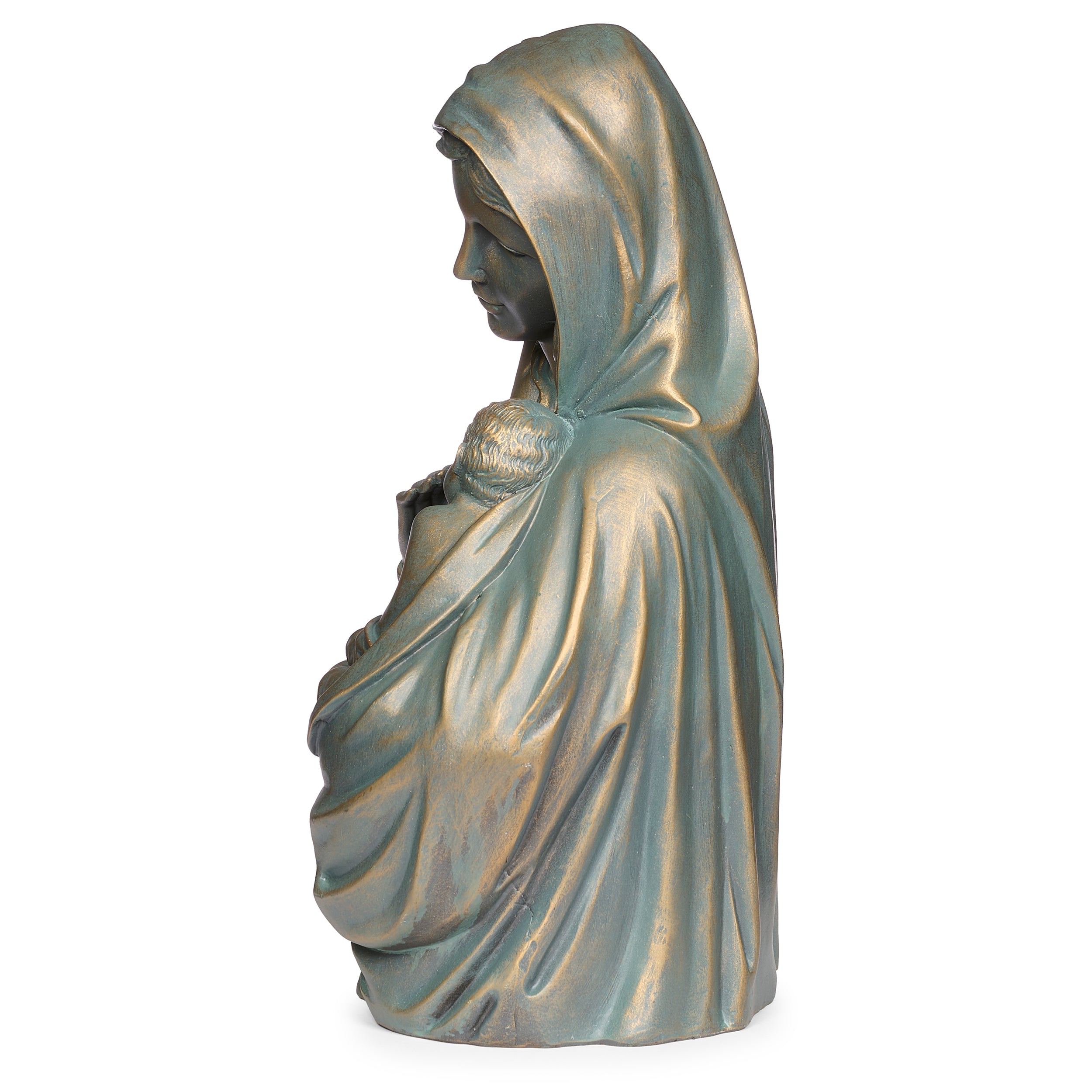 Bronze Madonna & Child Garden Statue