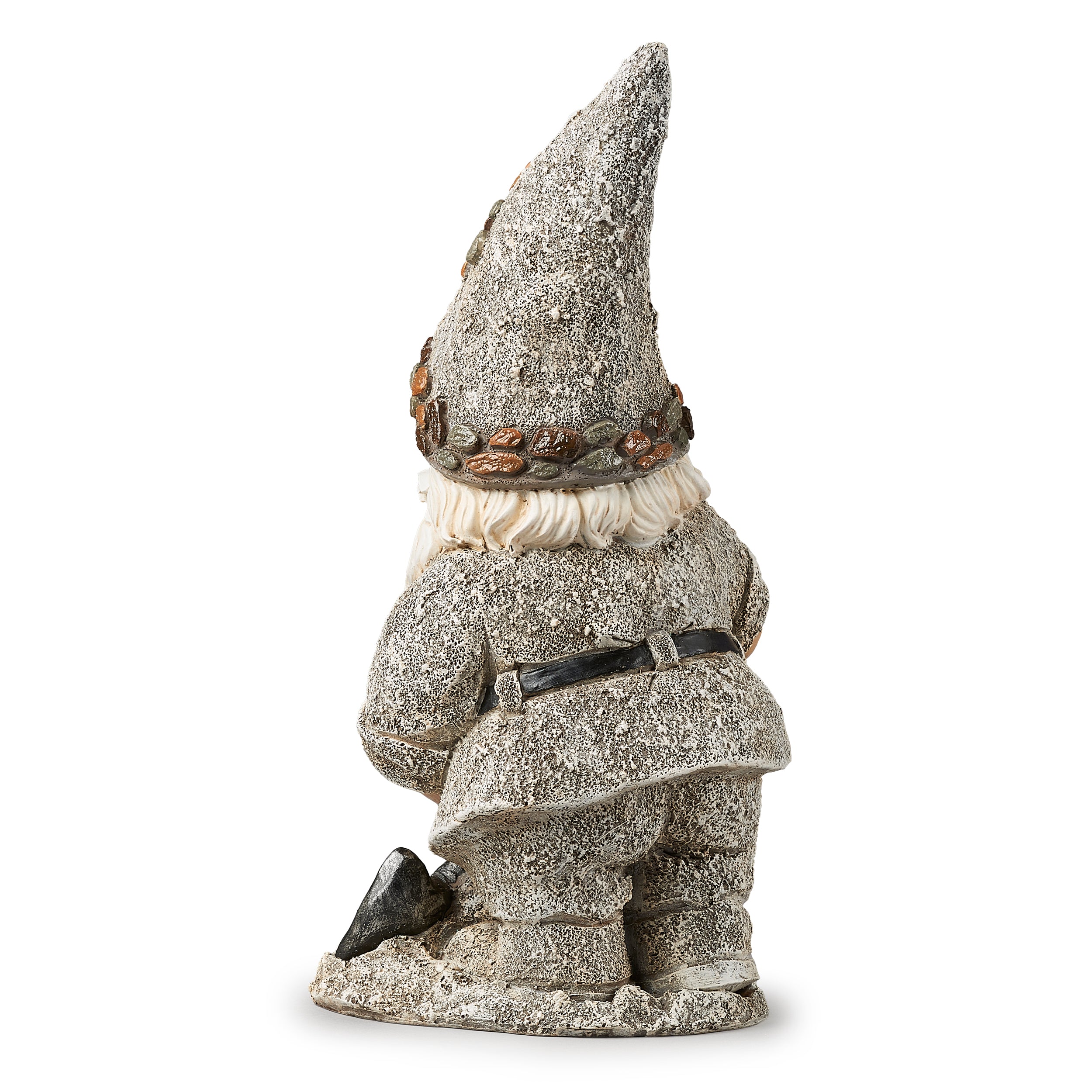 Stone-Look Gnome with Shovel Garden Statue
