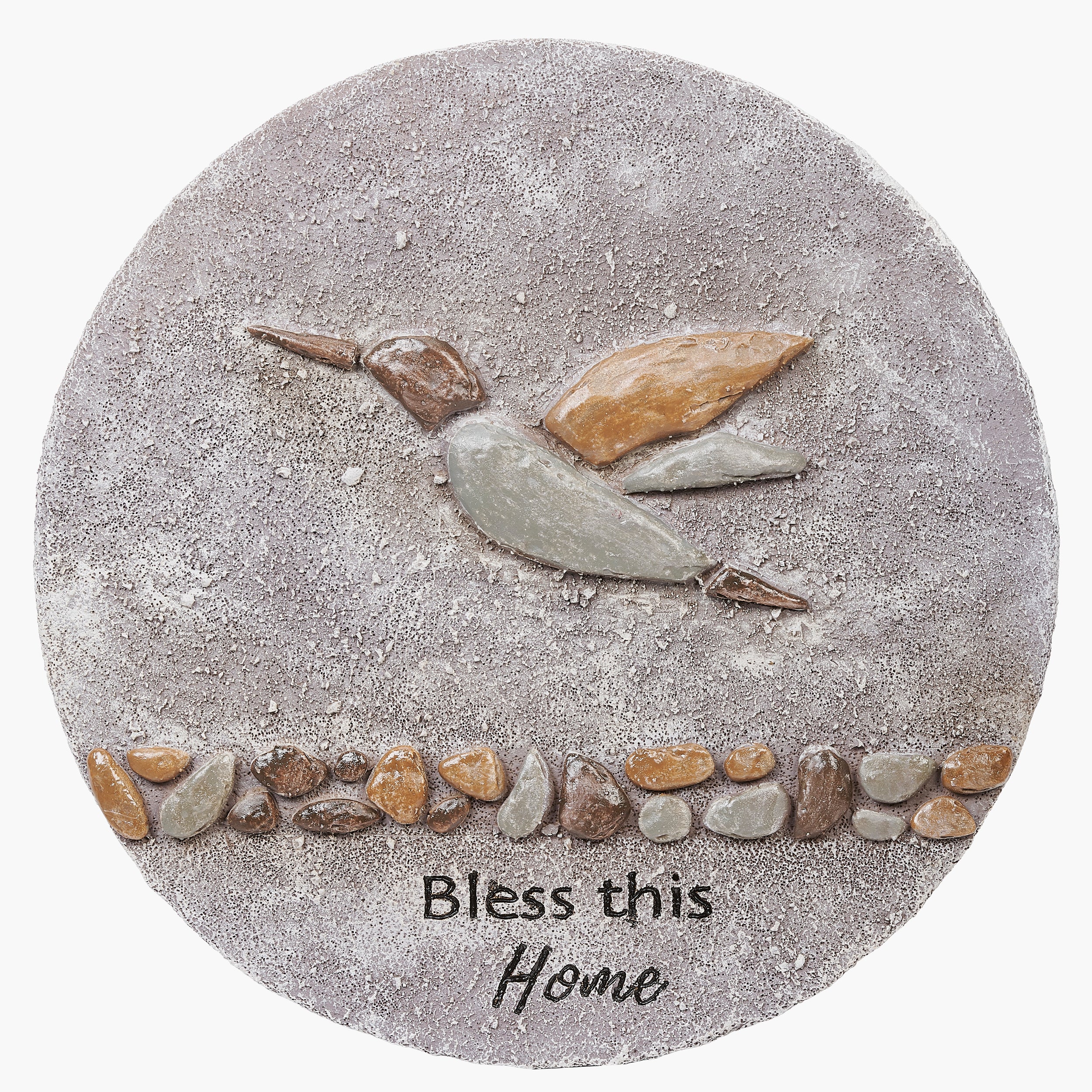 Bless This Home Pebble Hummingbird Stepping Stone