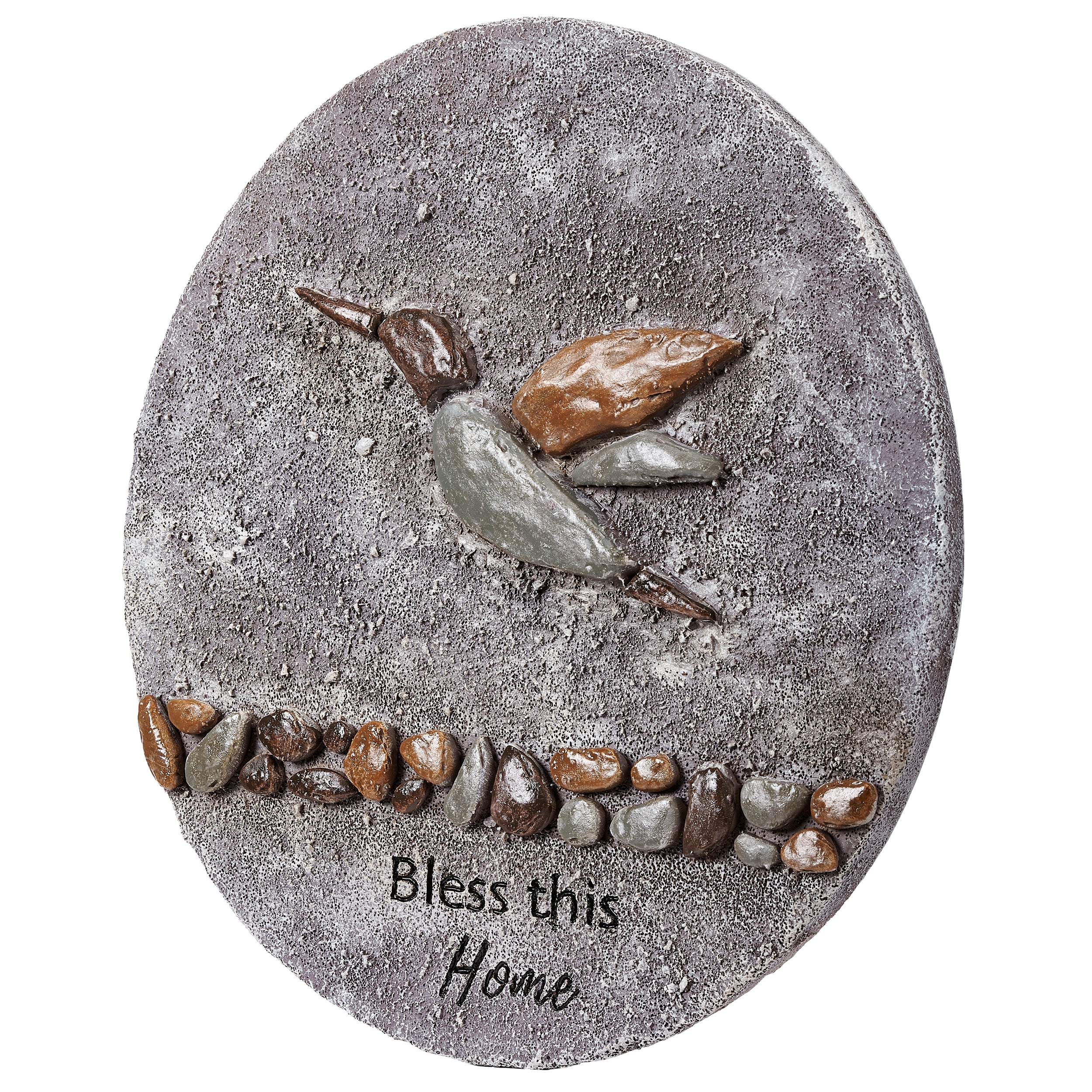 Bless This Home Pebble Hummingbird Stepping Stone