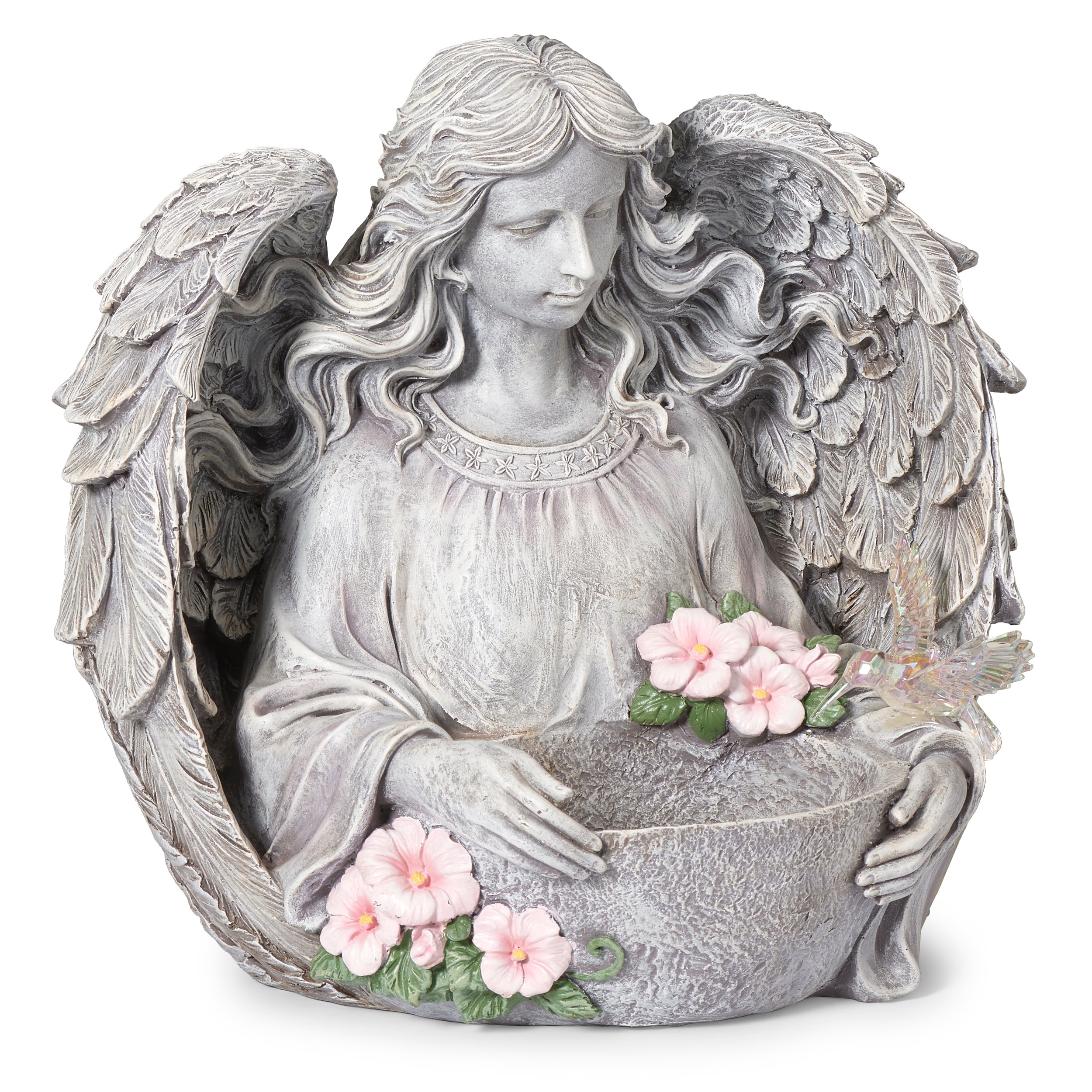 Angel with Hummingbird Planter
