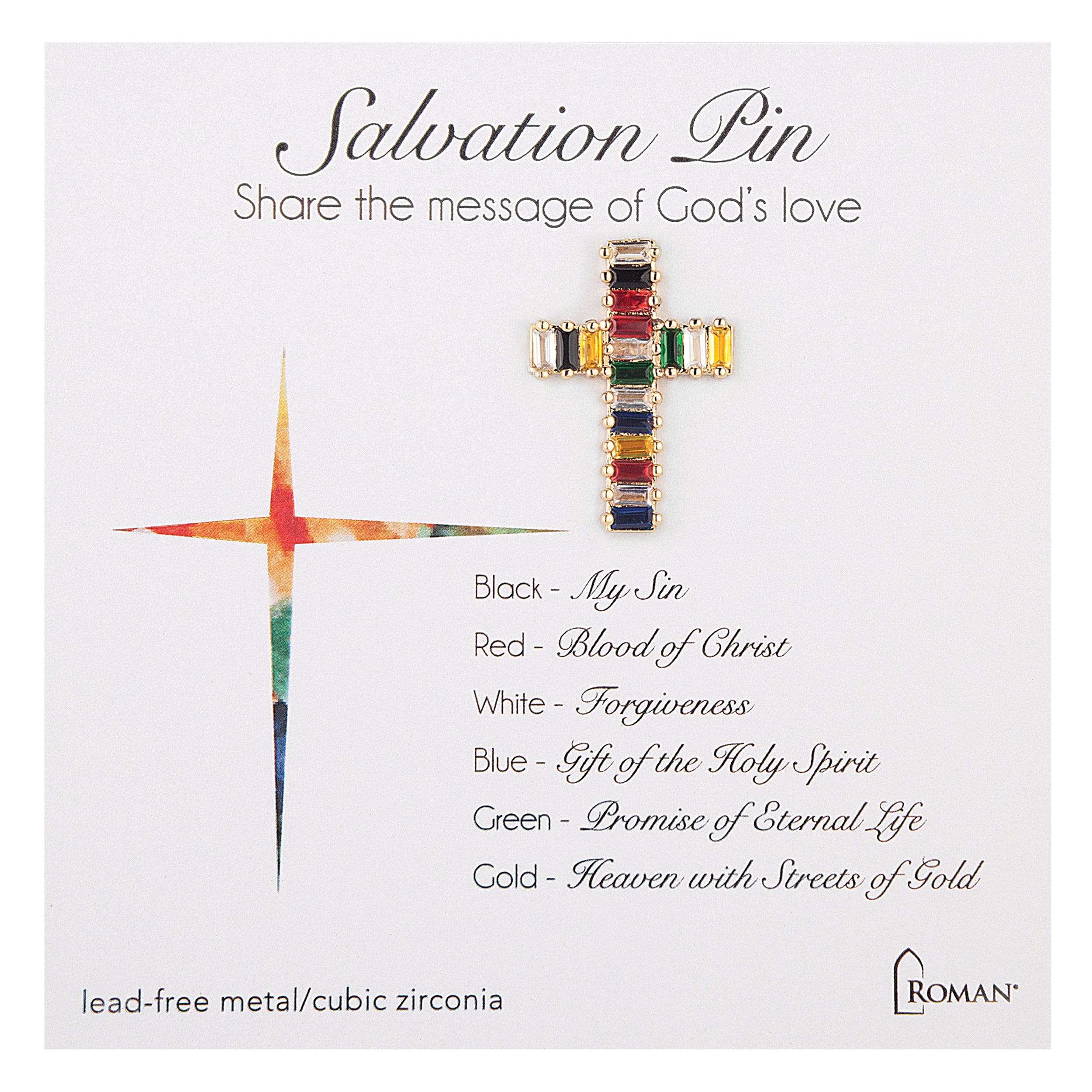 Salvation Crystal Cross Pin