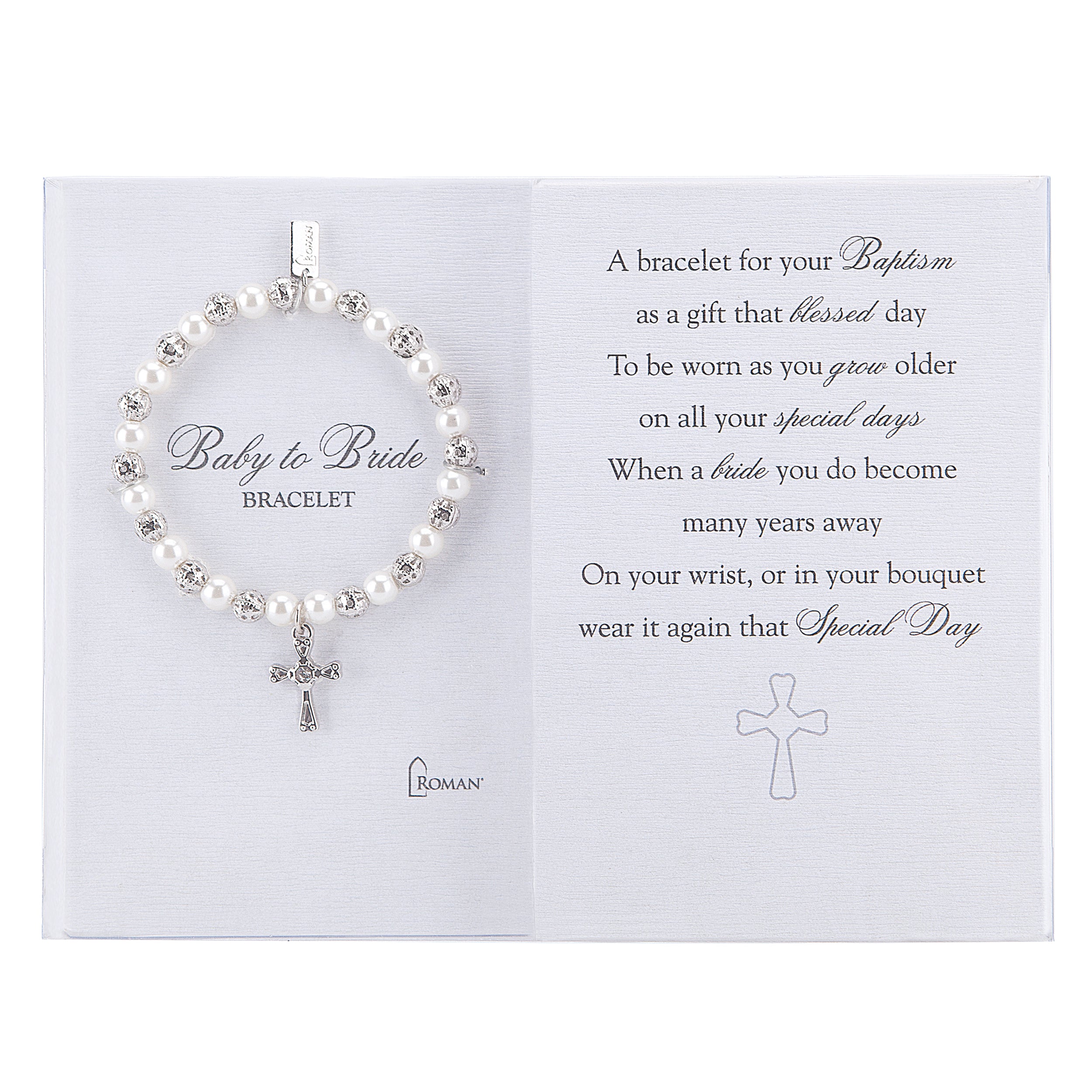 Baby to Bride Pearl & Cross Bracelet