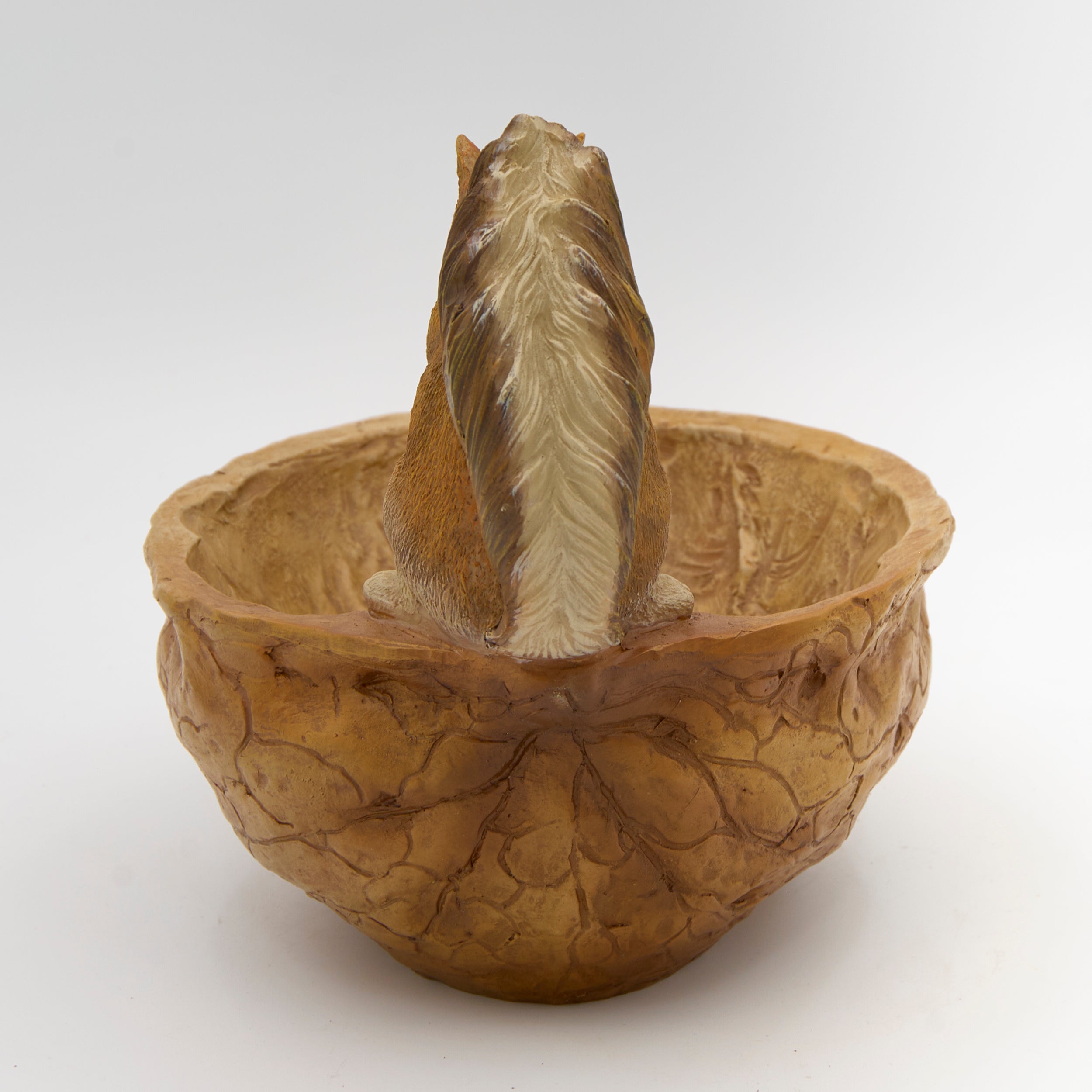 Squirrel with Acorn Bowl Bird Feeder