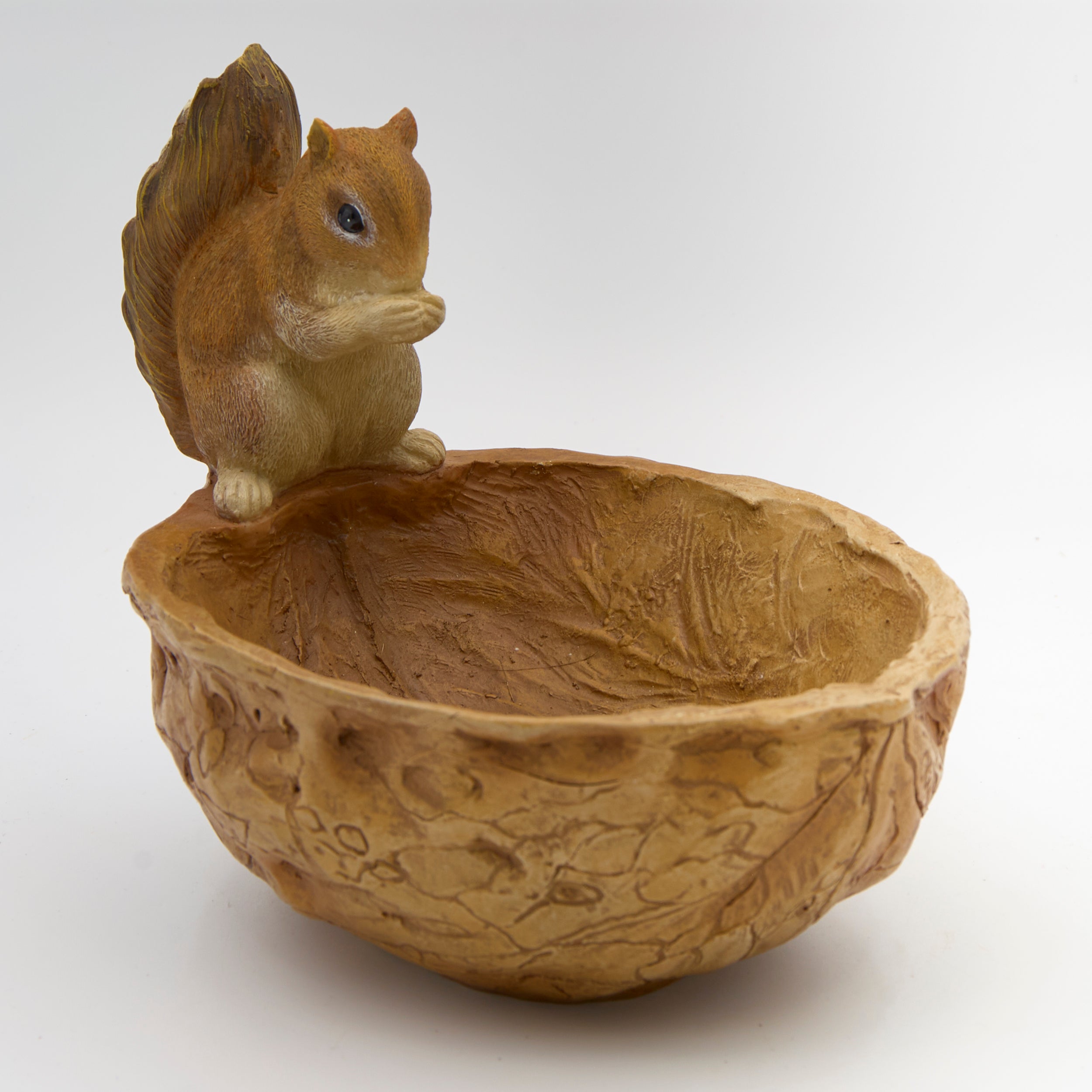 Squirrel with Acorn Bowl Bird Feeder