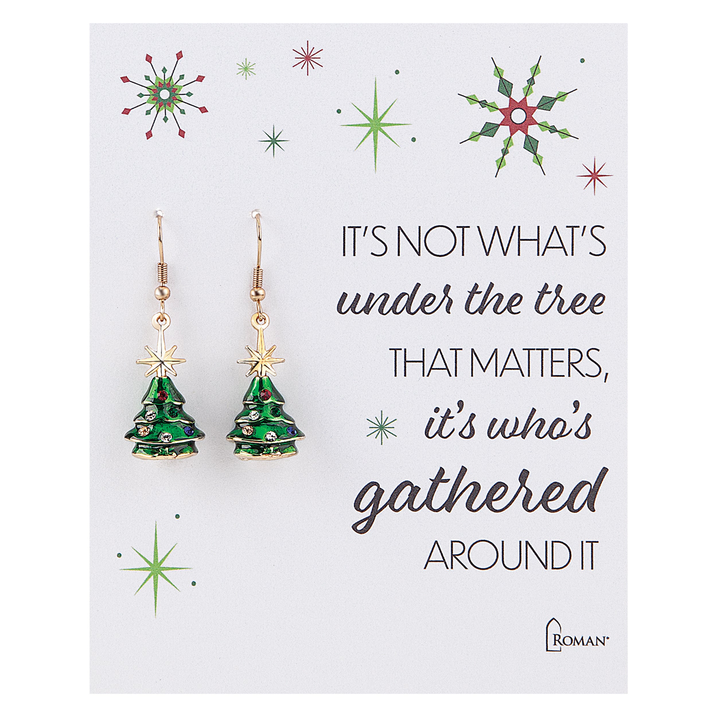 Retro Christmas Tree Earrings