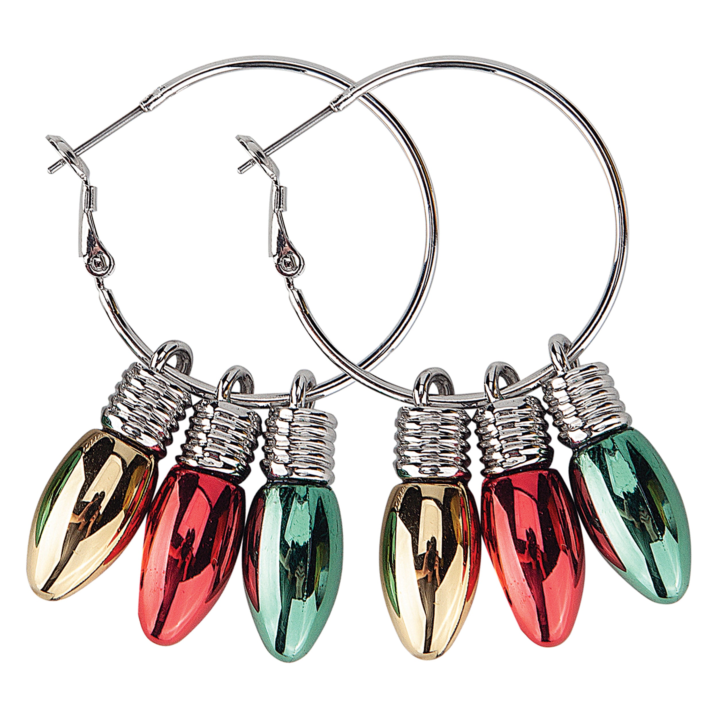 Christmas Light Bulb Hoop Earrings