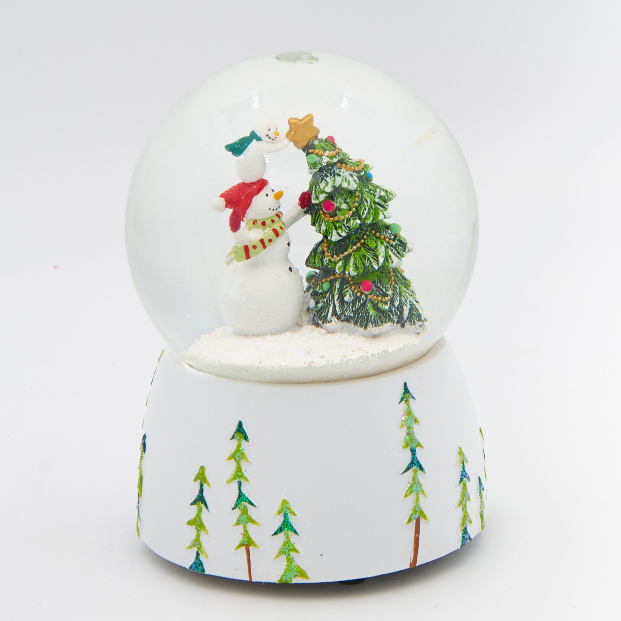 Glitterdome Musical Snowman with Child & Tree – "Holly Jolly Christmas" Tune