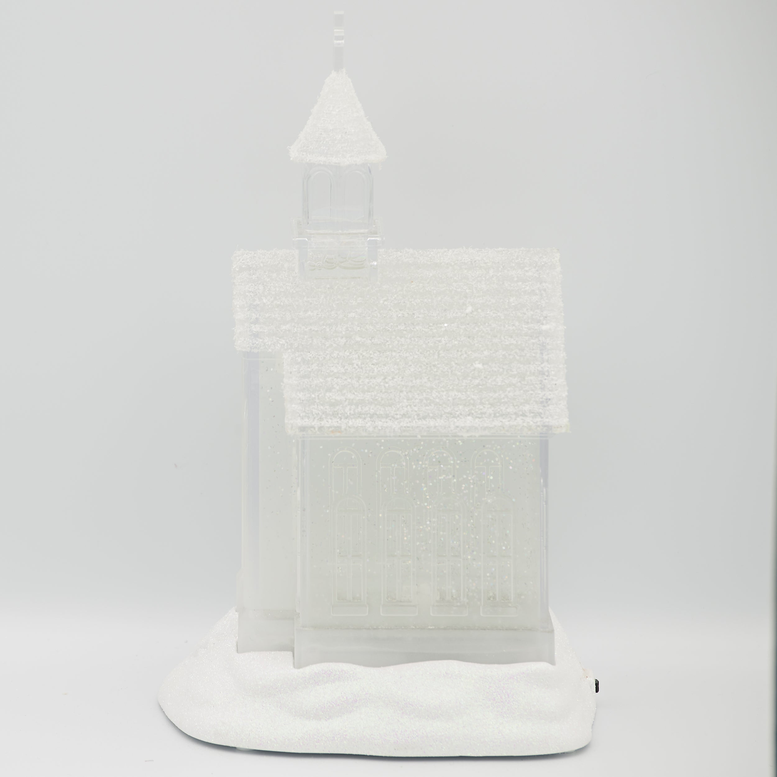 Confetti Lites Lighted Swirl Clear Church with Glittered Roof