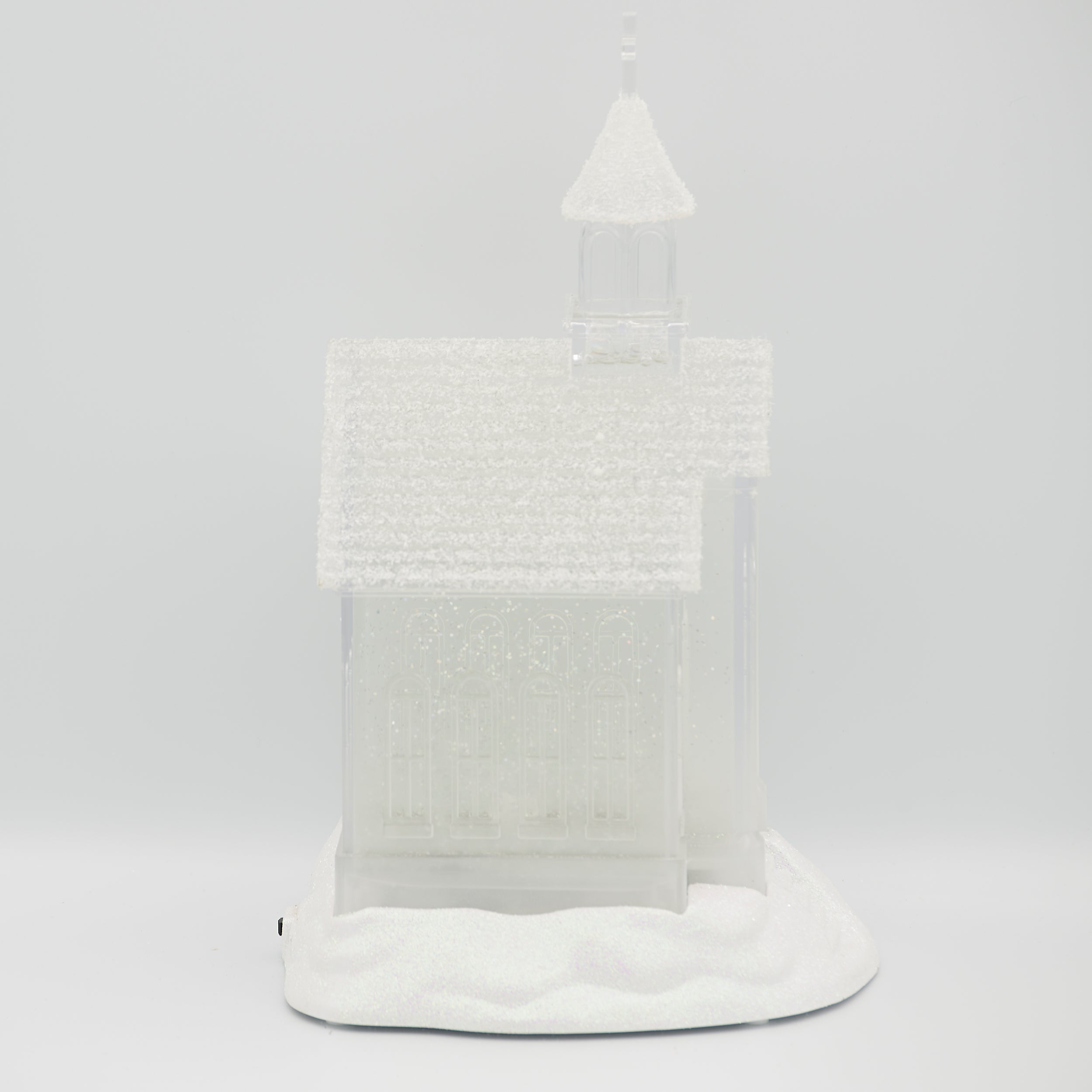 Confetti Lites Lighted Swirl Clear Church with Glittered Roof