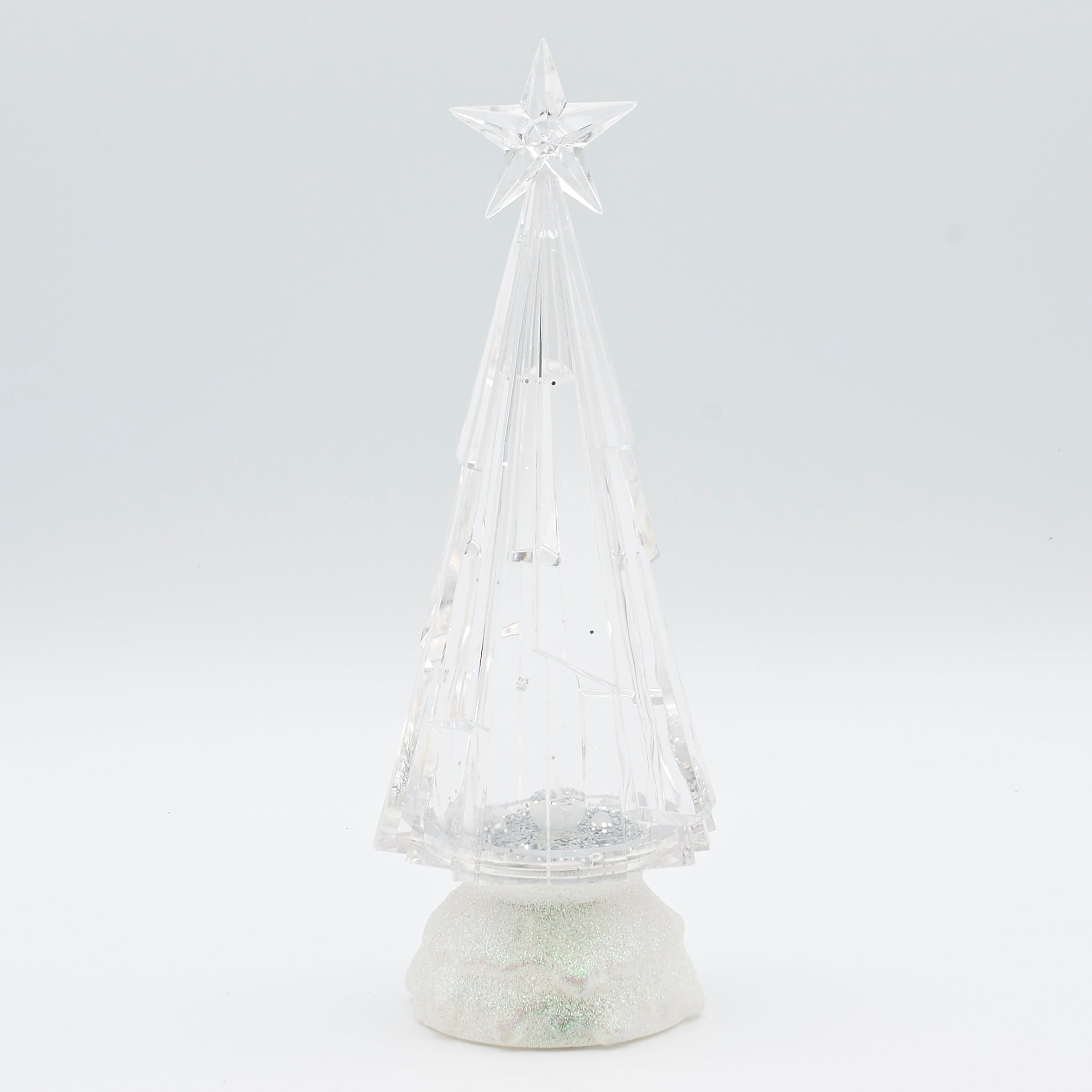 Confetti Lites Lighted Swirl Chiseled Clear Tree with Multicolor Lights