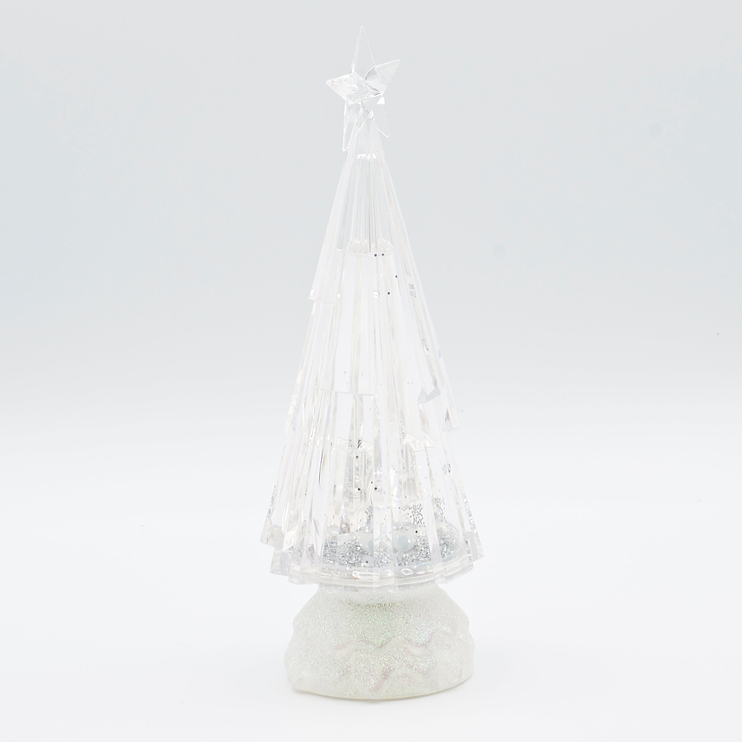 Confetti Lites Lighted Swirl Chiseled Clear Tree with Multicolor Lights