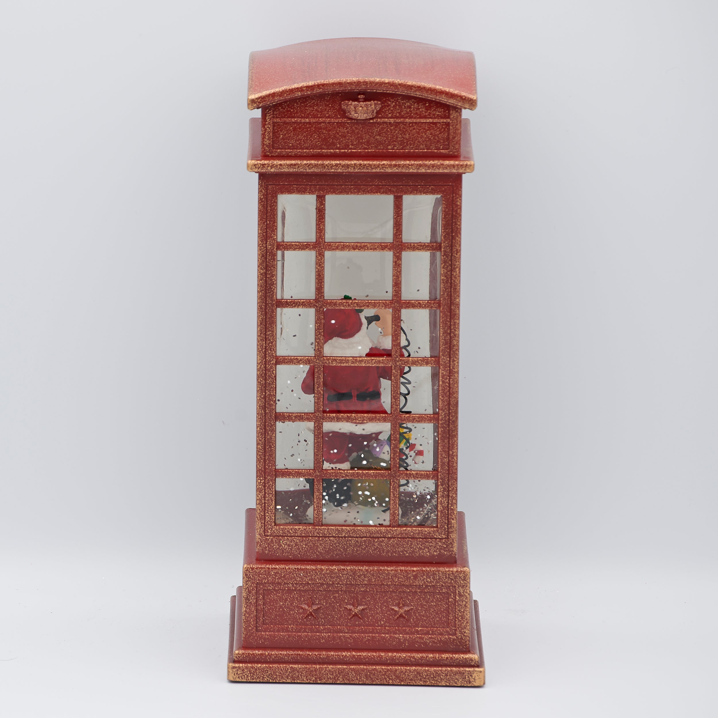 Confetti Lites Lighted Swirl Phone Booth with Santa