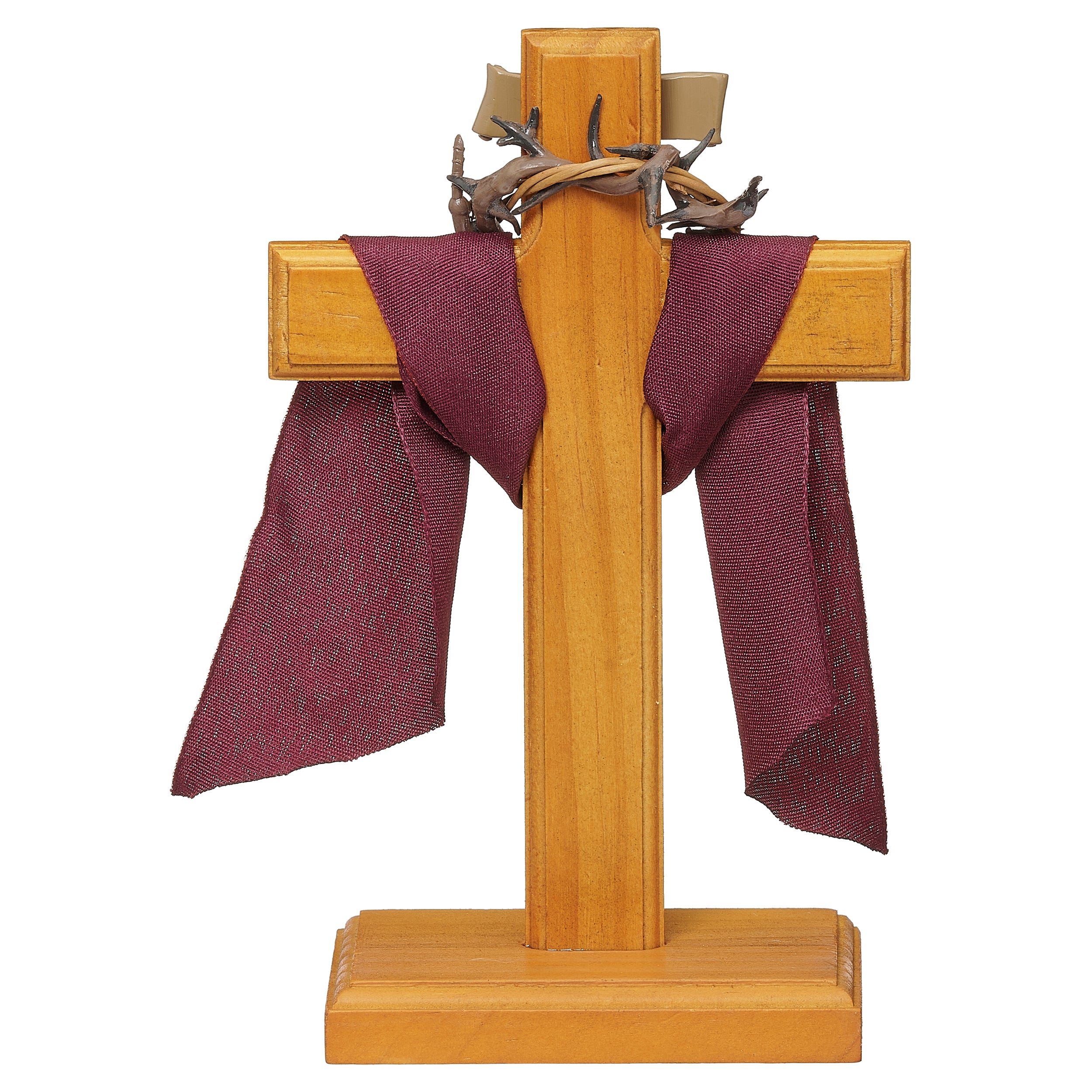 "He Is Risen" Crown of Thorns Standing Cross