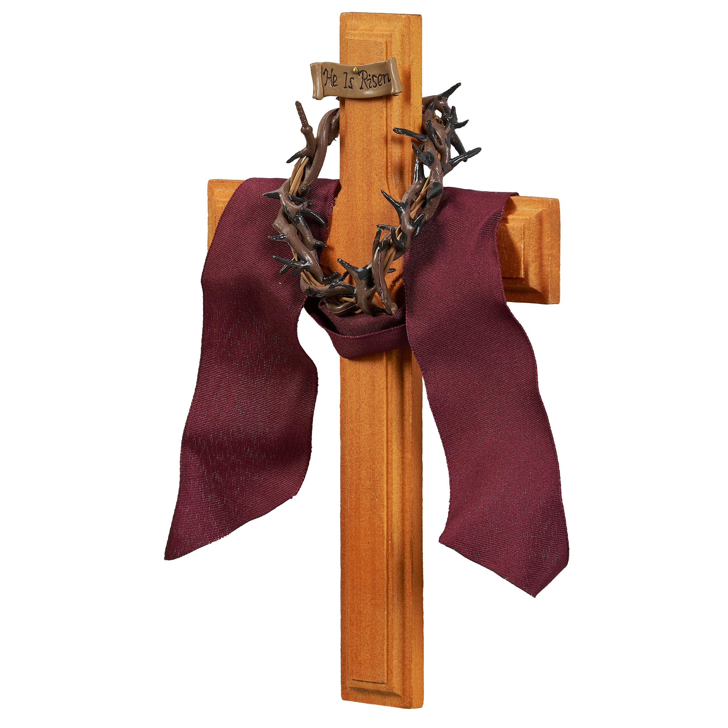 "He Is Risen" Crown of Thorns Wall Cross